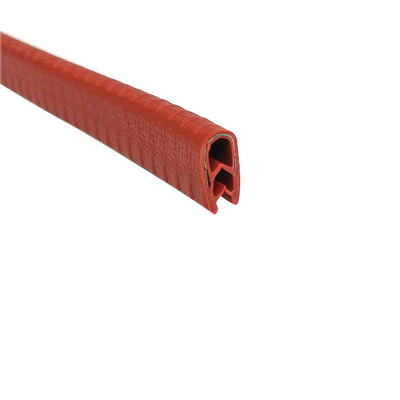 U-förmiger Gummikantenstreifen, 3,28 Fuß, flexibler U-förmiger Dichtungsstreifen mit Metallpassspalt for scharfe und raue Oberflächen, LKWs, Boote, Höhe x Breite(Red,13mm x 7mm) von CQCQC