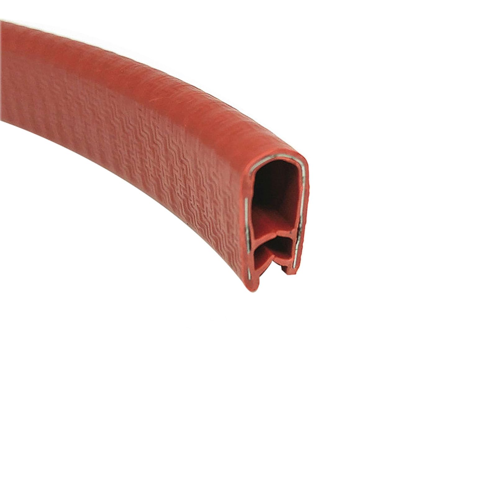 U-förmiger Gummikantenstreifen, 3,28 Fuß, flexibler U-förmiger Dichtungsstreifen mit Metallpassspalt for scharfe und raue Oberflächen, LKWs, Boote, Höhe x Breite(Red,17mm x 9mm) von CQCQC