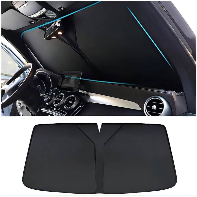 Sonnenschutz Auto Frontscheibe für BMW X2 2017-2023, Sonnenschutz Auto Frontscheibe Innen Blockiert UV-Strahlen Auto Zubehör,Black von CQGRAPE