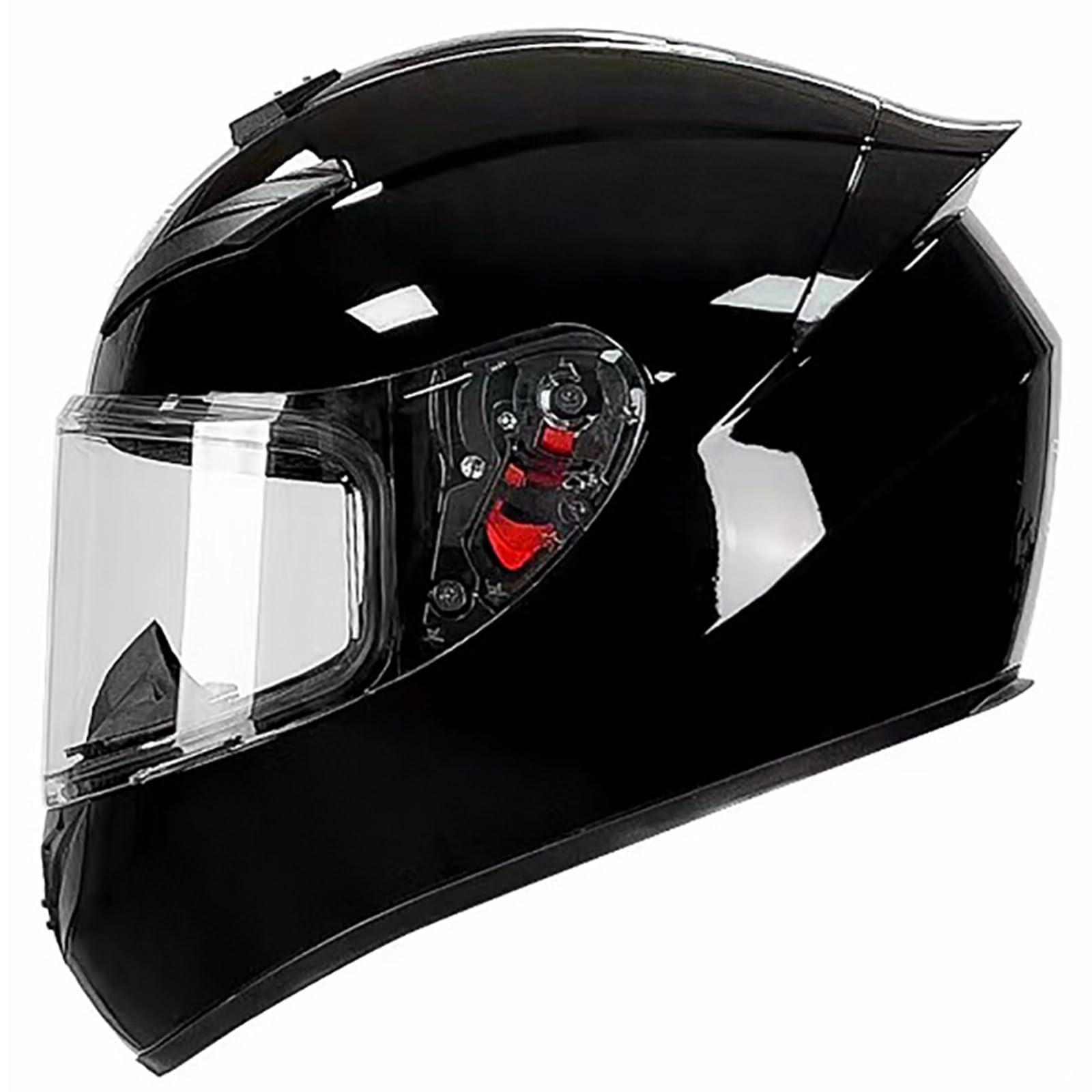Integralhelm Für Damen Und Herren, Racing Style Motorradhelm ECE Zertifiziert, Integralhelm Mit Sonnenblende Aerodynamischem Spoiler B,L(59-60CM) von CQHZCL