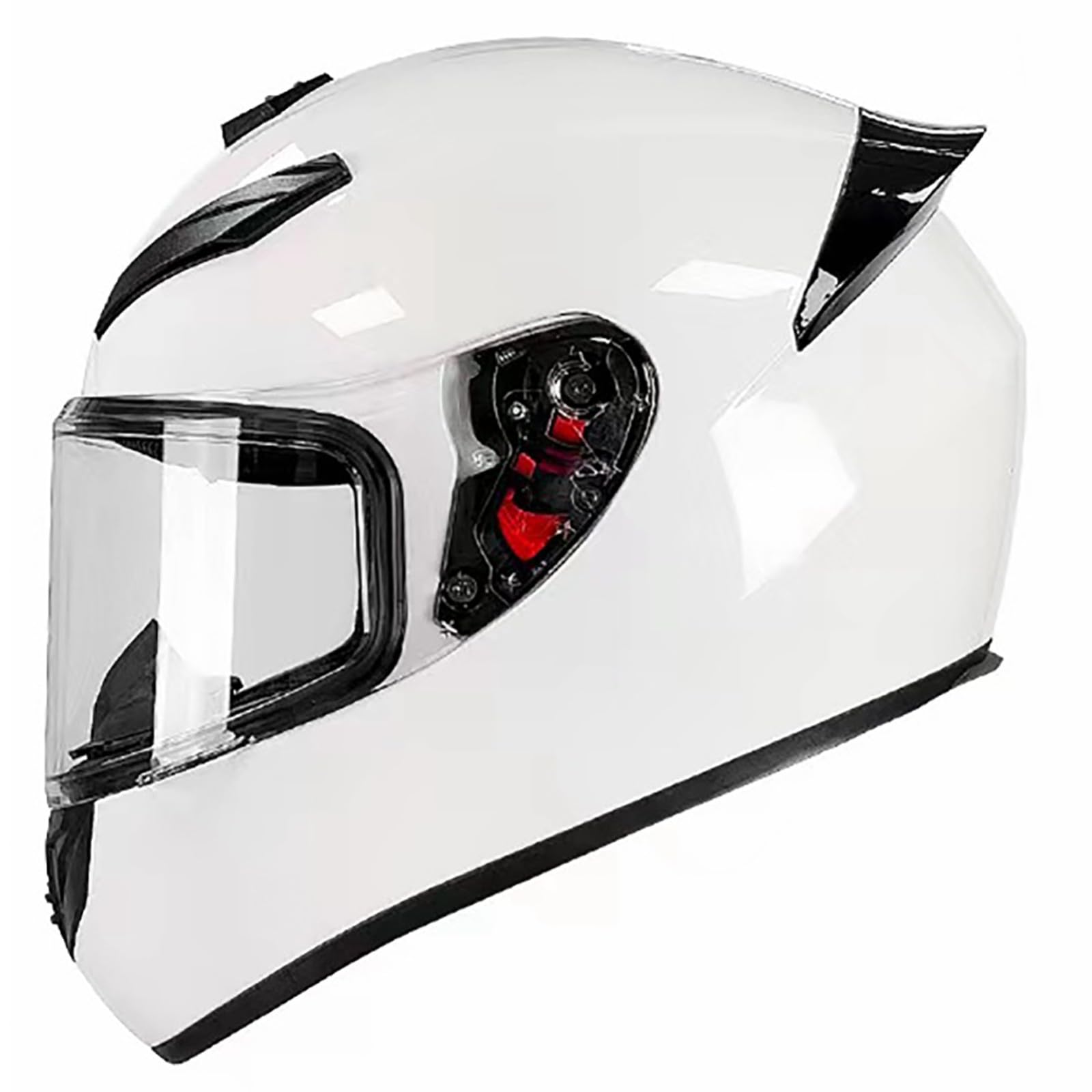 Integralhelm Für Damen Und Herren, Racing Style Motorradhelm ECE Zertifiziert, Integralhelm Mit Sonnenblende Aerodynamischem Spoiler C,XXXL(64-65CM) von CQHZCL