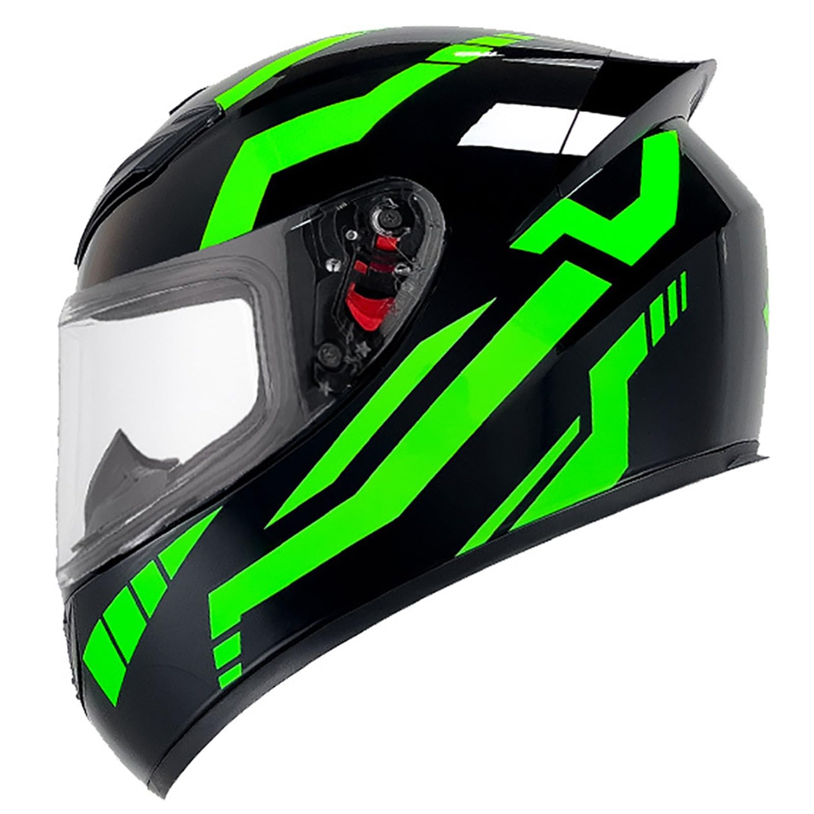 Integralhelm Für Damen Und Herren, Racing Style Motorradhelm ECE Zertifiziert, Integralhelm Mit Sonnenblende Aerodynamischem Spoiler D,L(59-60CM) von CQHZCL