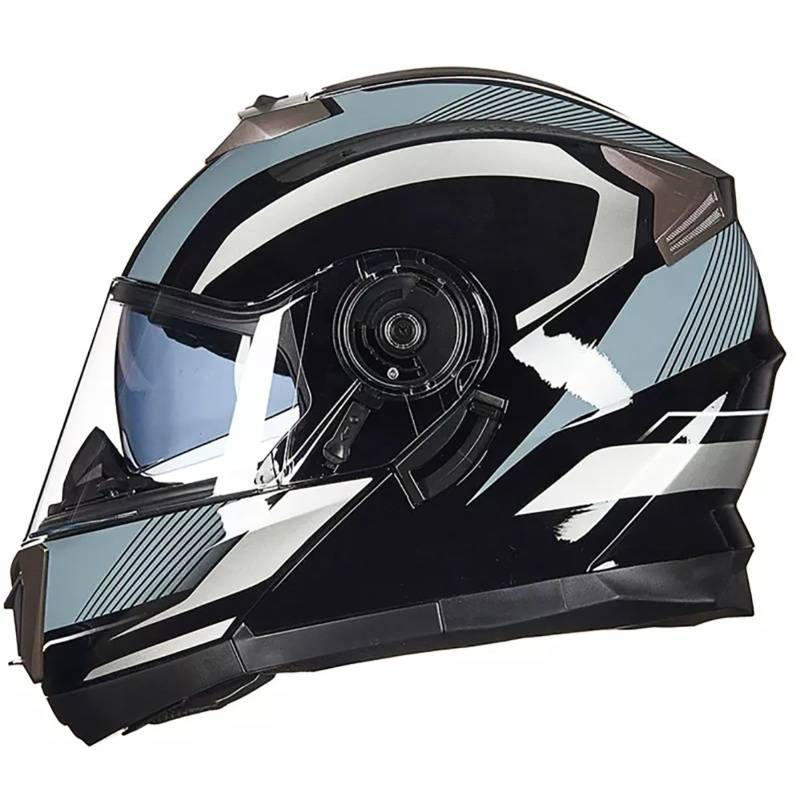 Integralhelm Für Motorradfahrer Tourenhelm Klapphelm Motorradhelm Sturzhelm Für Den Stadtverkehr Hält Im Winter Warm Und Im Sommer Kühl H,XXL(63-64CM) von CQHZCL