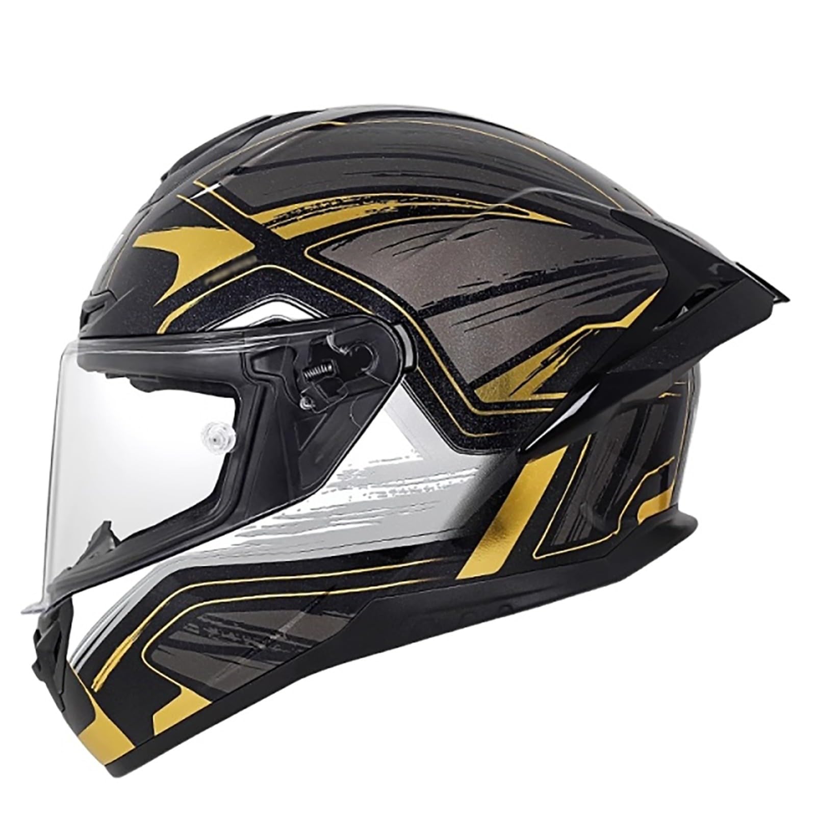 Integralhelm Mit Sonnenblende, Racing Style Motorrad Helm Mit Aerodynamischem Spoiler, Motorradhelm Full-Face Helme Für Damen Und Herren, ECE Zertifiziert G,S(52-53CM) von CQHZCL