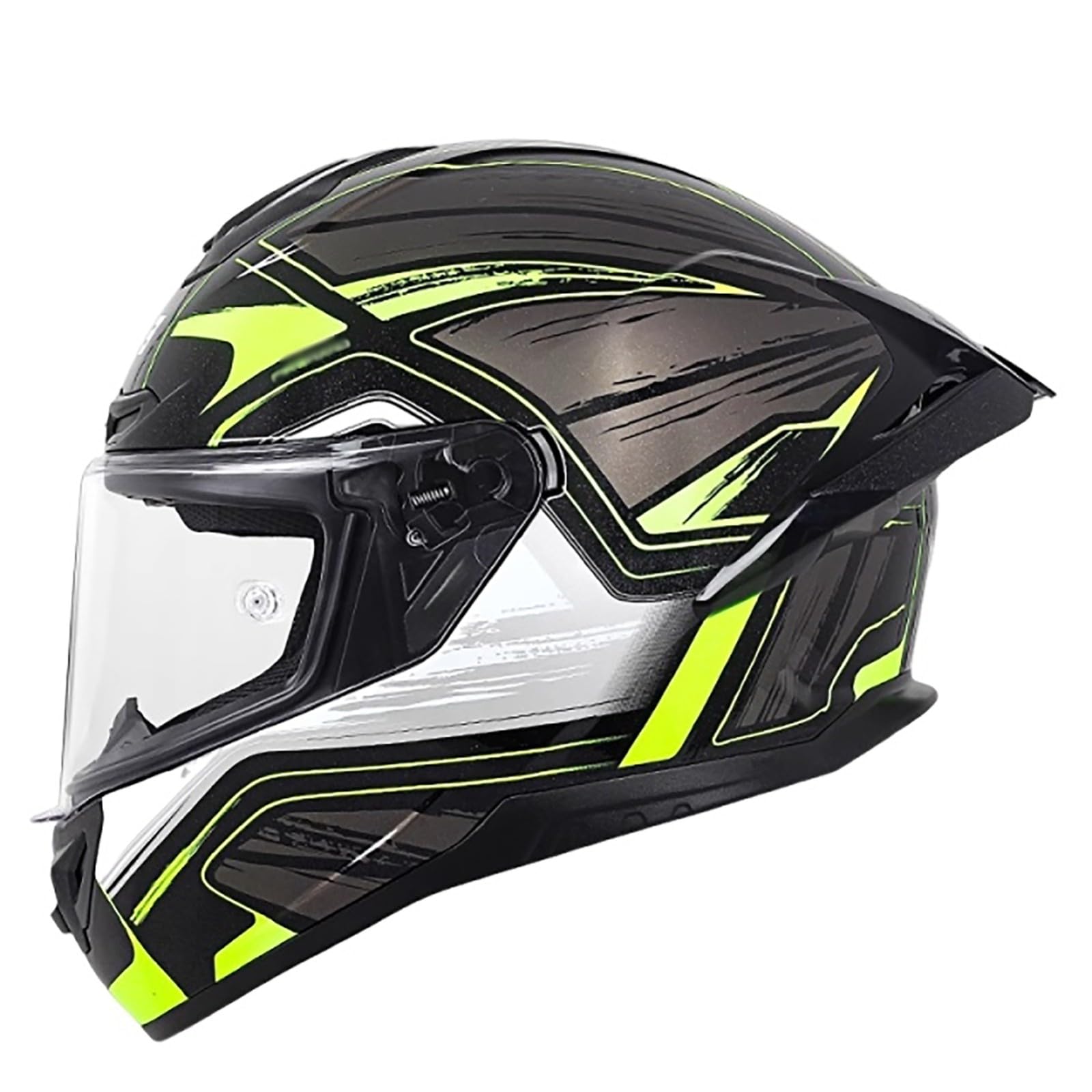 Integralhelm Mit Sonnenblende, Racing Style Motorrad Helm Mit Aerodynamischem Spoiler, Motorradhelm Full-Face Helme Für Damen Und Herren, ECE Zertifiziert J,S(52-53CM) von CQHZCL
