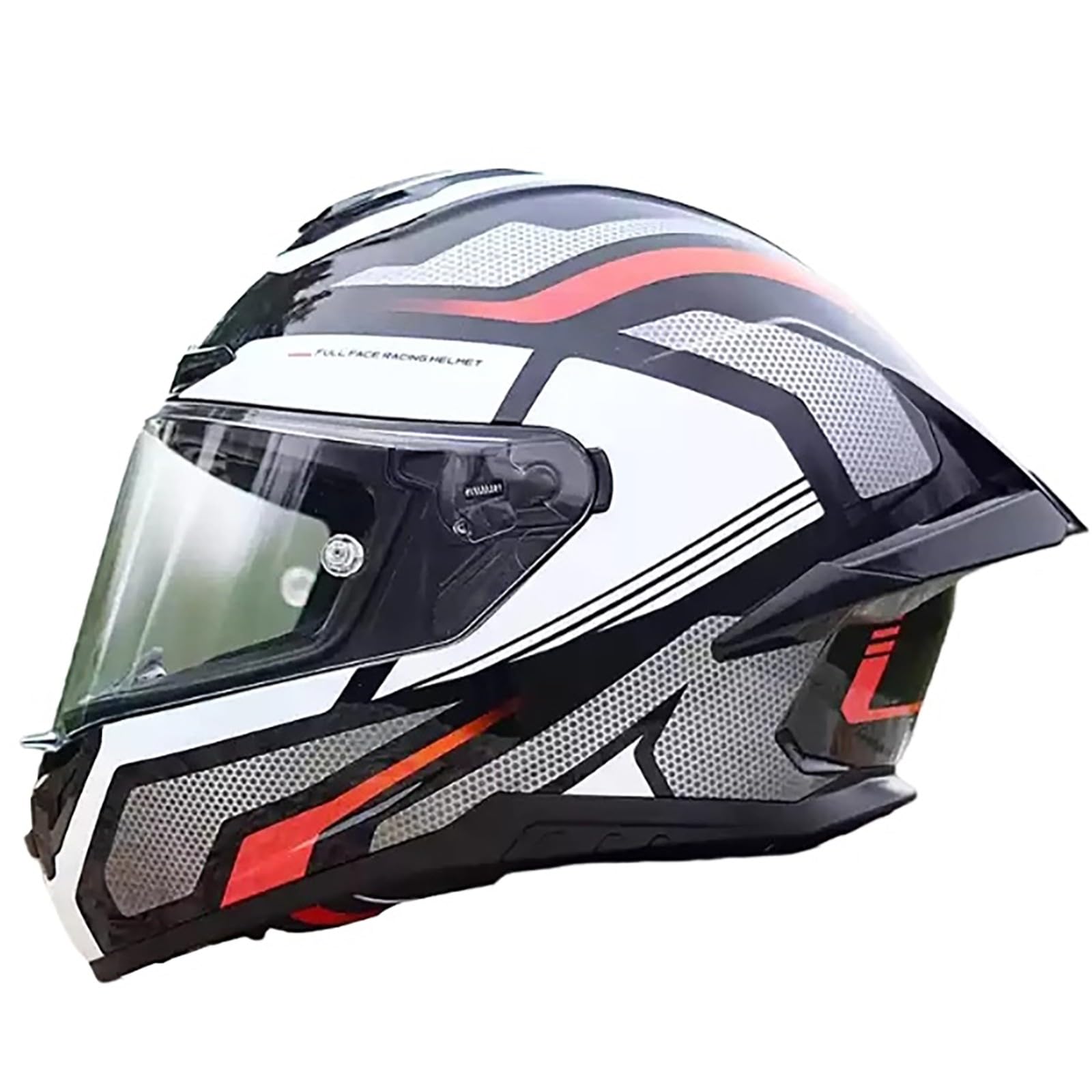 Integralhelm Mit Sonnenblende, Racing Style Motorrad Helm Mit Aerodynamischem Spoiler, Motorradhelm Full-Face Helme Für Damen Und Herren, ECE Zertifiziert K,S(52-53CM) von CQHZCL