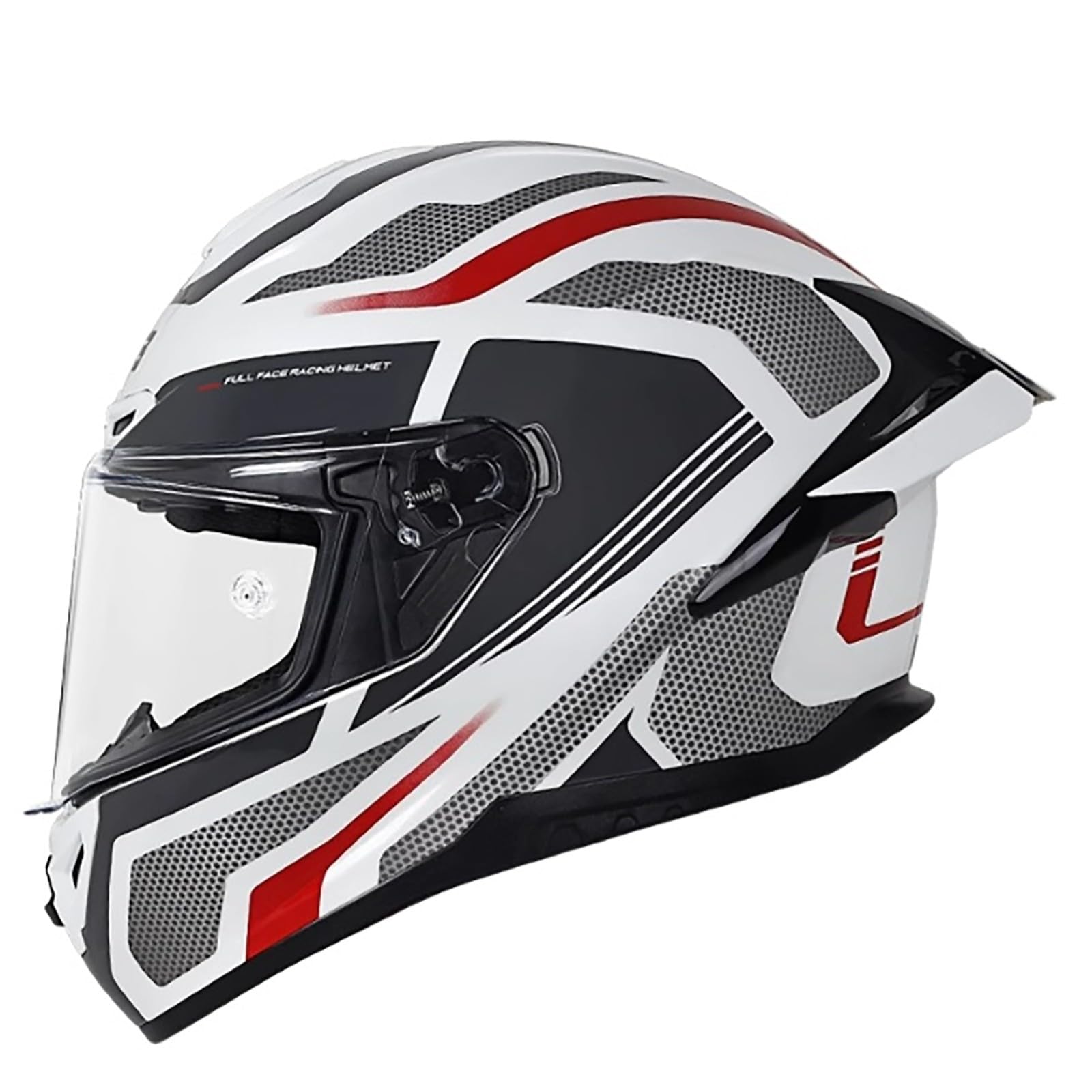 Integralhelm Mit Sonnenblende, Racing Style Motorrad Helm Mit Aerodynamischem Spoiler, Motorradhelm Full-Face Helme Für Damen Und Herren, ECE Zertifiziert M,XXL(58-59CM) von CQHZCL
