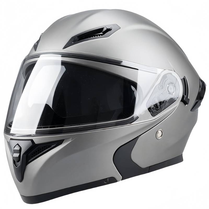 Klapphelm Für Motorrad Vorne ECE 2205-Zugelassen Integralhelm Offener Helm Mit Doppelvisier Mopedhelm Für Erwachsene Männer Und Frauen F,L(55-56CM) von CQHZCL