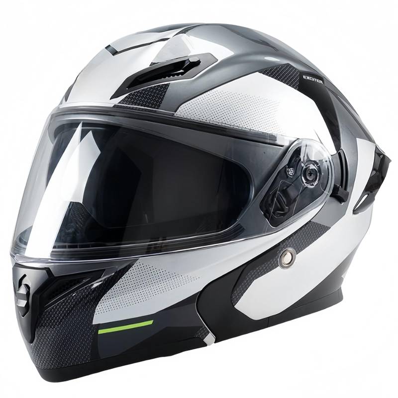 Klapphelm Für Motorrad Vorne ECE 2205-Zugelassen Integralhelm Offener Helm Mit Doppelvisier Mopedhelm Für Erwachsene Männer Und Frauen G,XXL(59-60CM) von CQHZCL