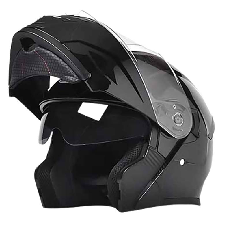 Klapphelm Mit Sonnenblende, ECE 2205 Zertifiziert Modular Helm Für Damen Herren, Motorradhelm Klappbar, Motorrad Helm Integralhelm E,(55-60CM) von CQHZCL