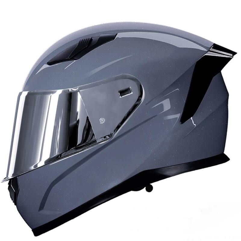 Motorradhelm Integralhelm Rapid Street Helm Motorrad Racing Sports Crash Helm Four Seasons New Street Touring Motorradhelm C,L(54-55CM) von CQHZCL