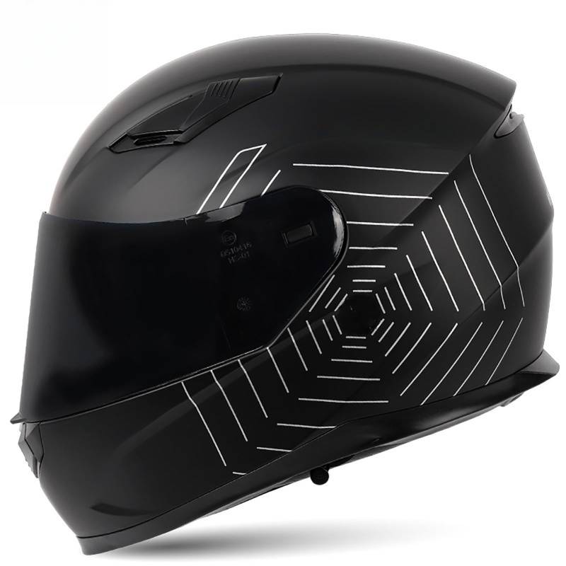 Motorradhelm Integralhelm Rapid Street Helm Motorrad Racing Sports Crash Helm Four Seasons New Street Touring Motorradhelm E,L(54-55CM) von CQHZCL