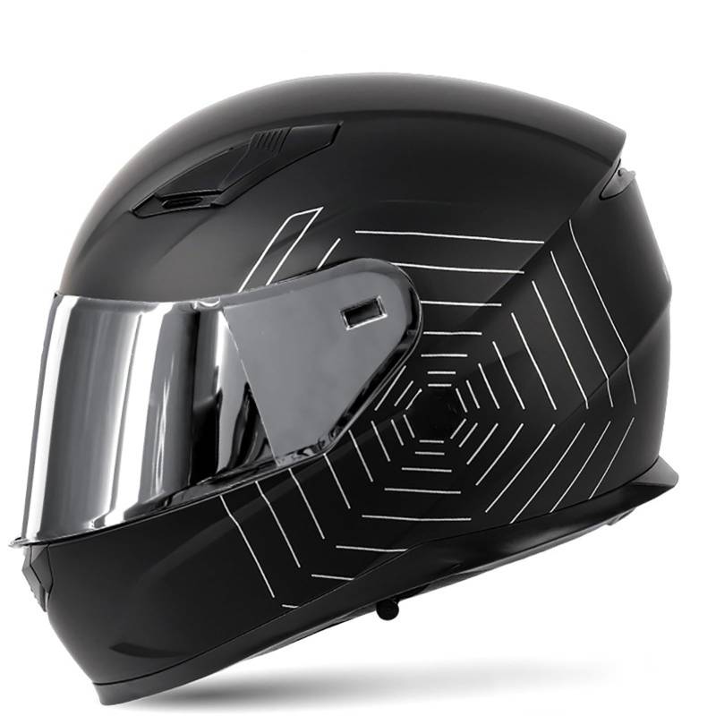 Motorradhelm Integralhelm Rapid Street Helm Motorrad Racing Sports Crash Helm Four Seasons New Street Touring Motorradhelm F,XXL(58-59CM) von CQHZCL