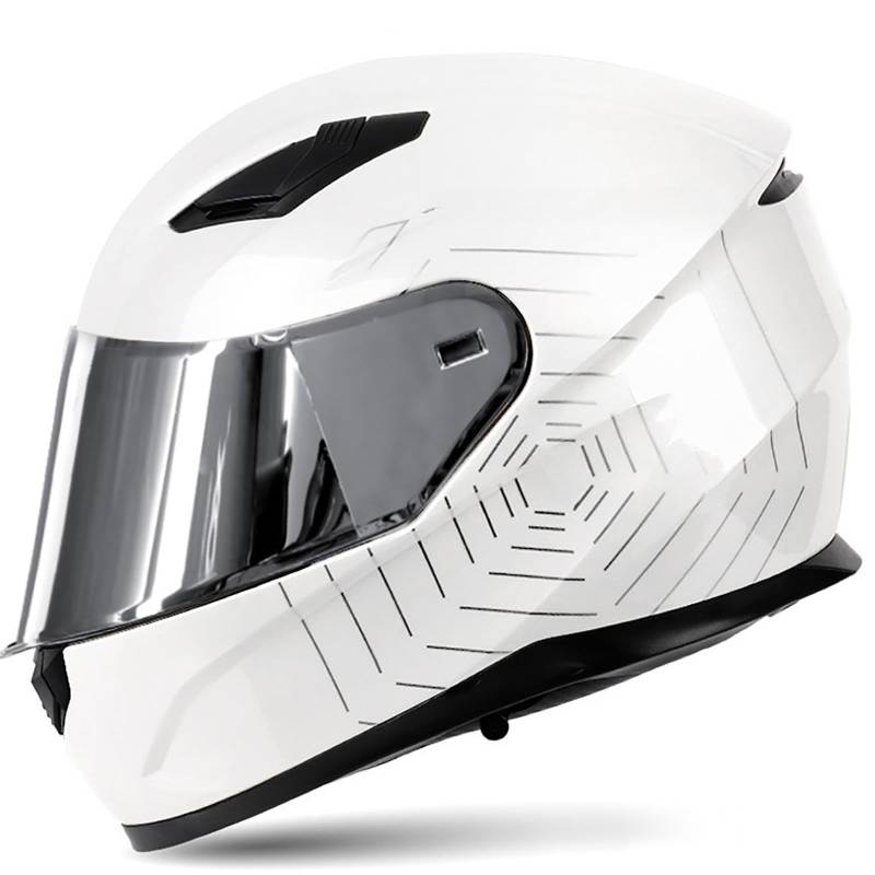 Motorradhelm Integralhelm Rapid Street Helm Motorrad Racing Sports Crash Helm Four Seasons New Street Touring Motorradhelm I,XL(56-57CM) von CQHZCL
