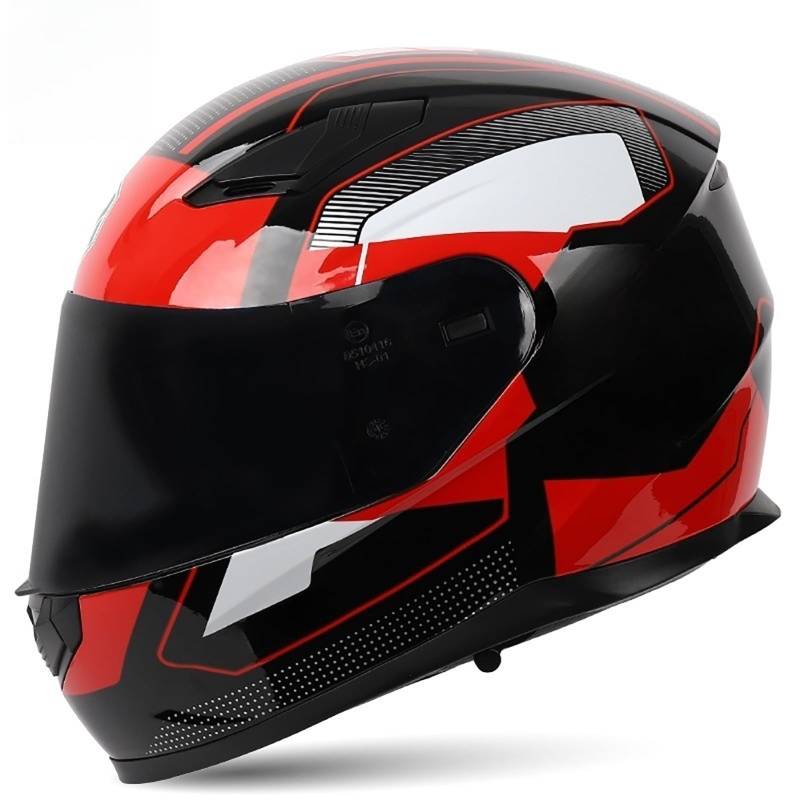 Motorradhelm Integralhelm Rapid Street Helm Motorrad Racing Sports Crash Helm Four Seasons New Street Touring Motorradhelm Q,L(54-55CM) von CQHZCL