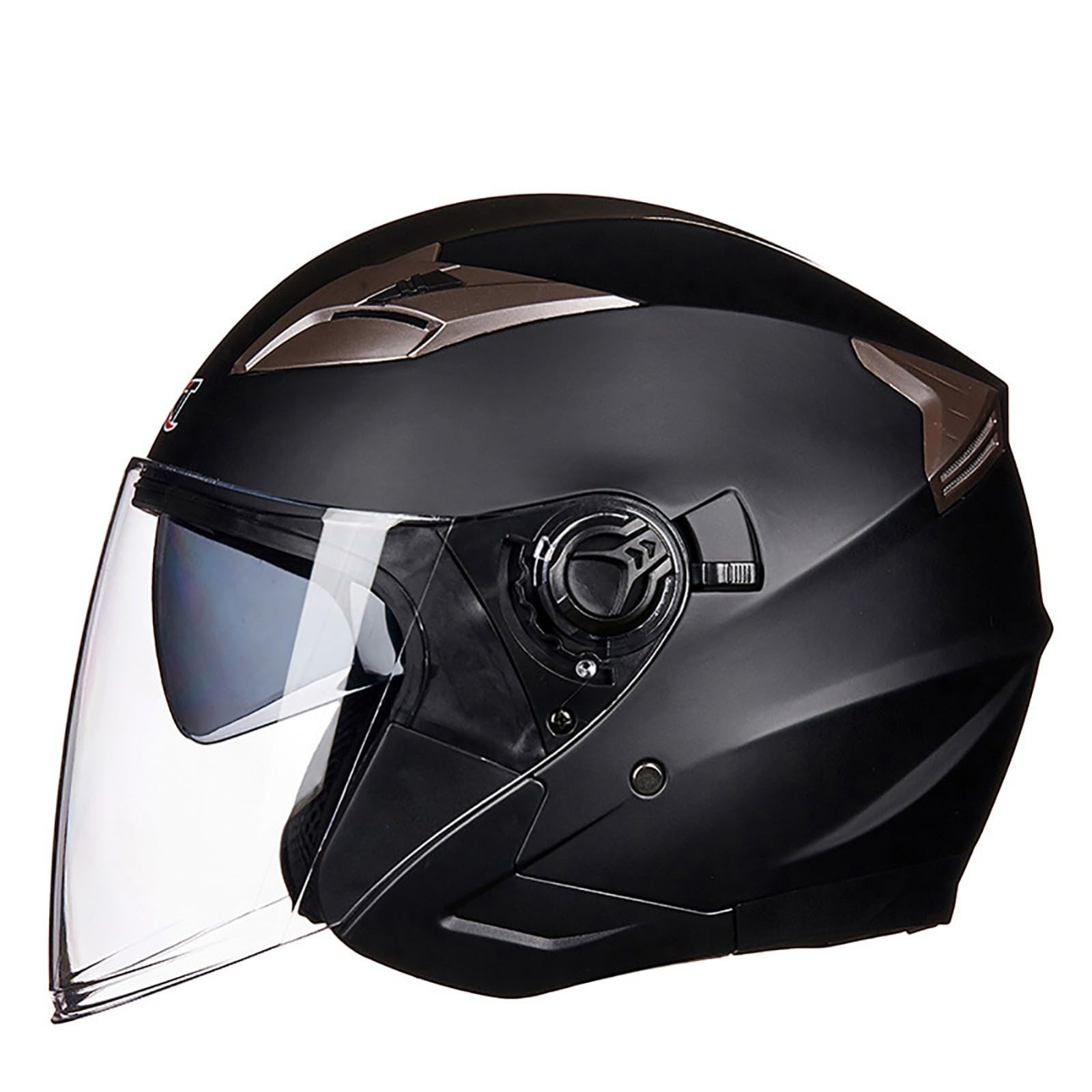 Roller Helm, Mopedhelm, Jethelm Mit Visier, Atmungsaktiv Mopedhelm Für Herren Damen, Offener Sturzhelm, 3/4-Helme ECE Zertifiziert A,L(59-60CM) von CQHZCL