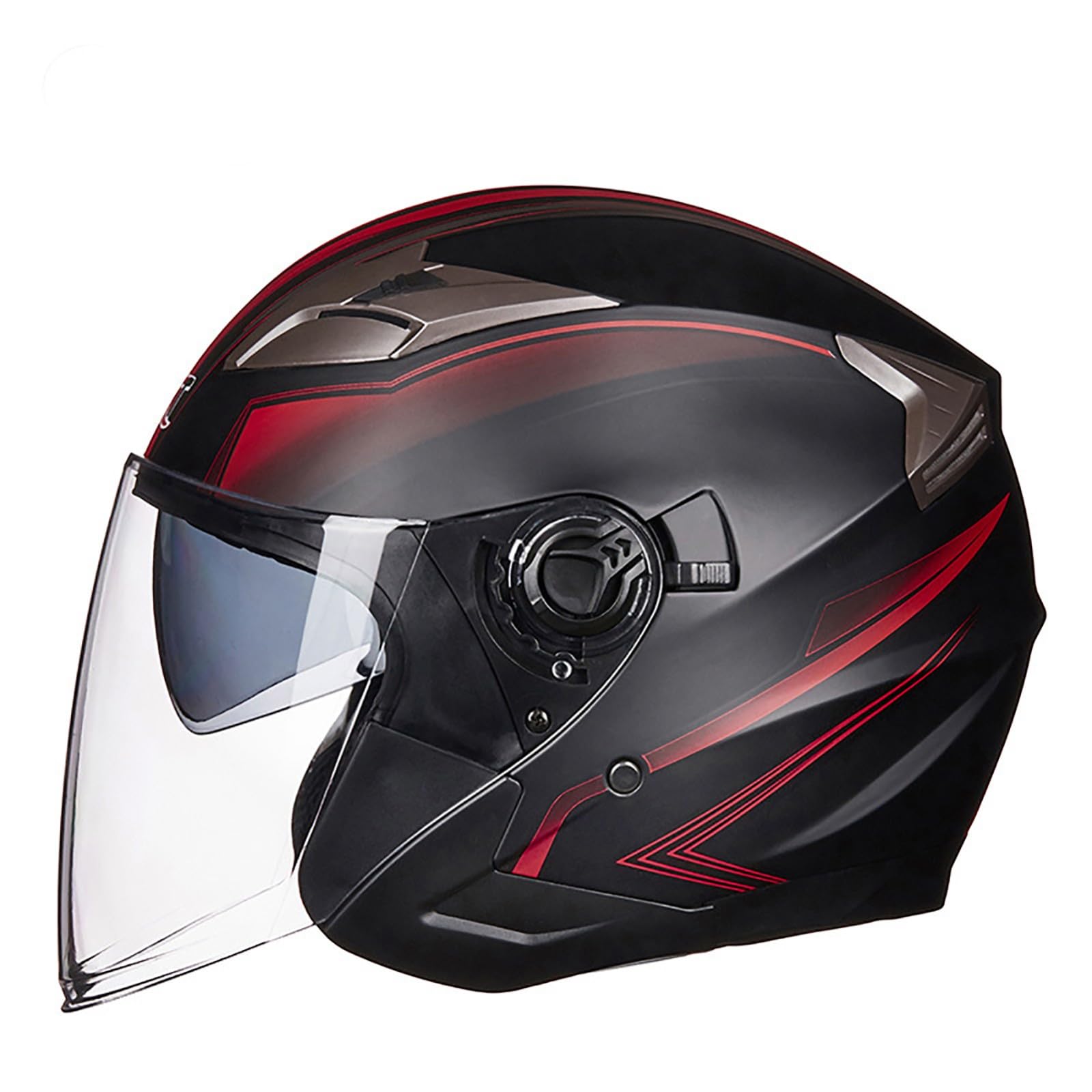 Roller Helm, Mopedhelm, Jethelm Mit Visier, Atmungsaktiv Mopedhelm Für Herren Damen, Offener Sturzhelm, 3/4-Helme ECE Zertifiziert C,L(59-60CM) von CQHZCL