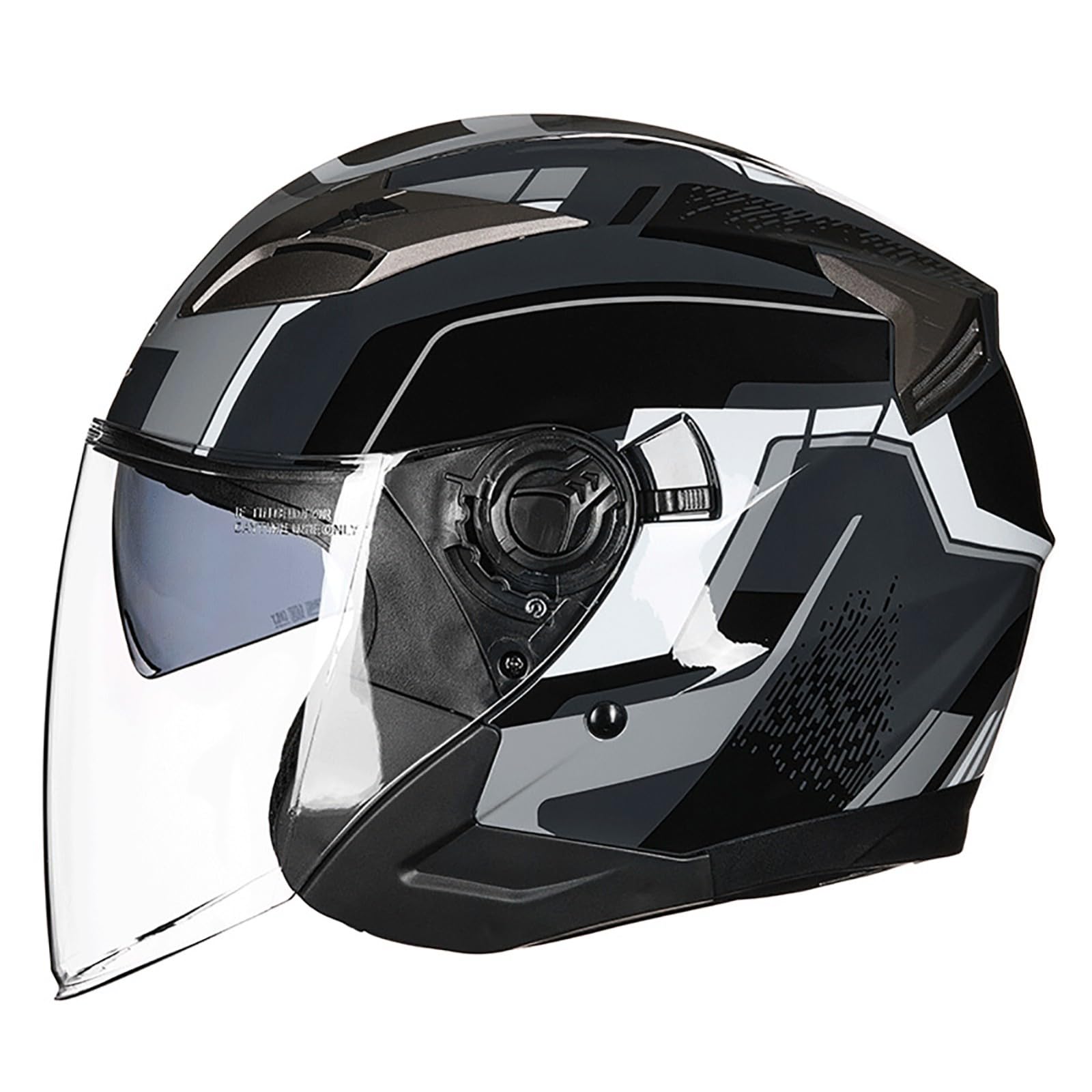 Roller Helm, Mopedhelm, Jethelm Mit Visier, Atmungsaktiv Mopedhelm Für Herren Damen, Offener Sturzhelm, 3/4-Helme ECE Zertifiziert K,L(59-60CM) von CQHZCL