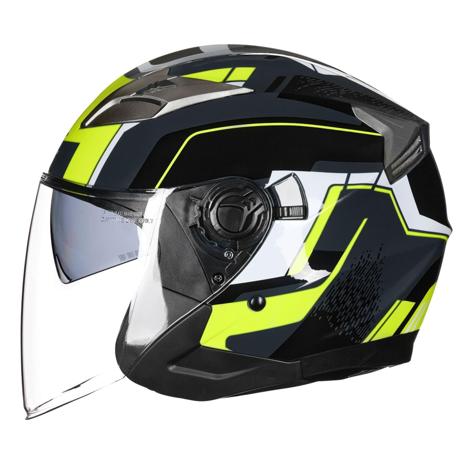Roller Helm, Mopedhelm, Jethelm Mit Visier, Atmungsaktiv Mopedhelm Für Herren Damen, Offener Sturzhelm, 3/4-Helme ECE Zertifiziert L,L(59-60CM) von CQHZCL