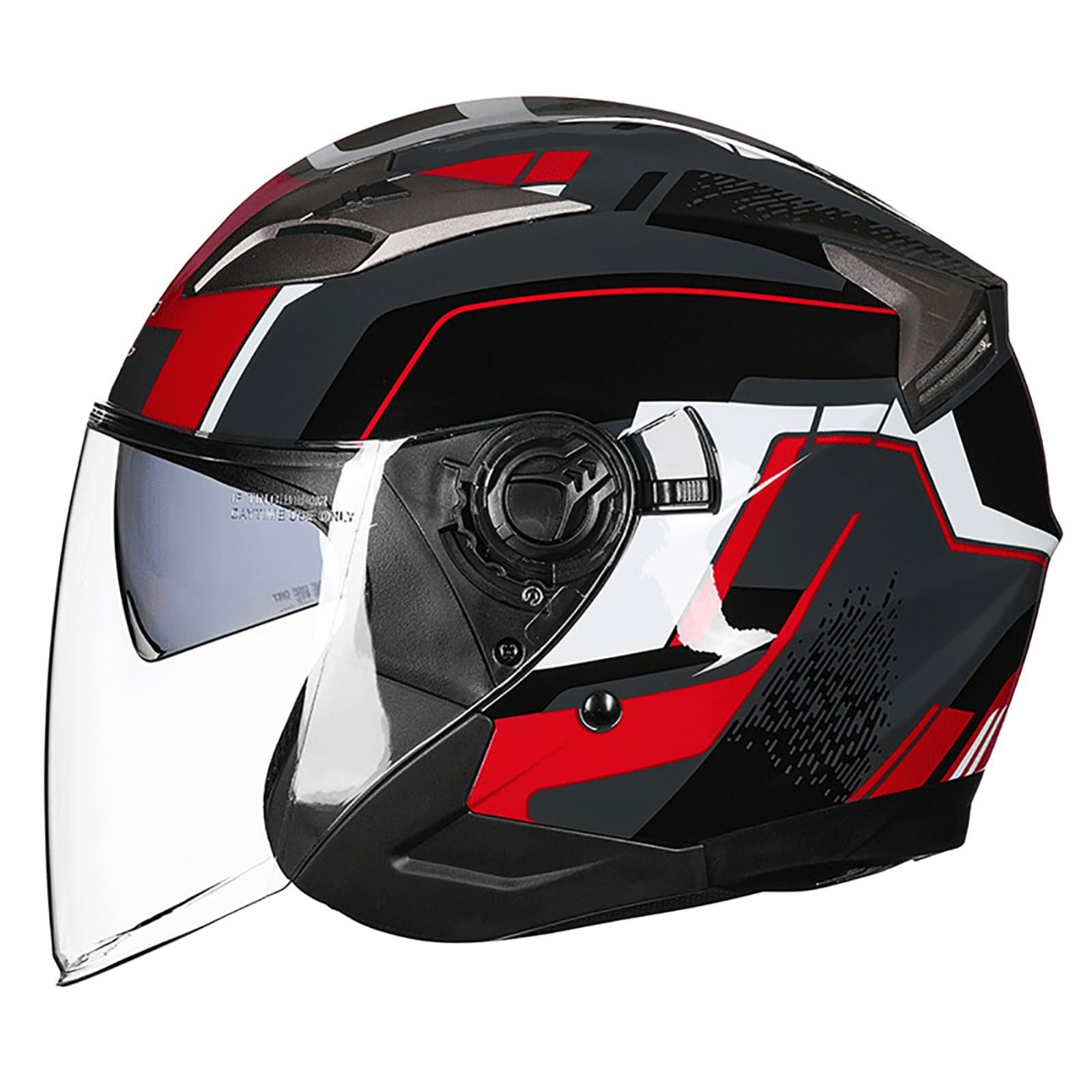 Roller Helm, Mopedhelm, Jethelm Mit Visier, Atmungsaktiv Mopedhelm Für Herren Damen, Offener Sturzhelm, 3/4-Helme ECE Zertifiziert M,M(57-58CM) von CQHZCL