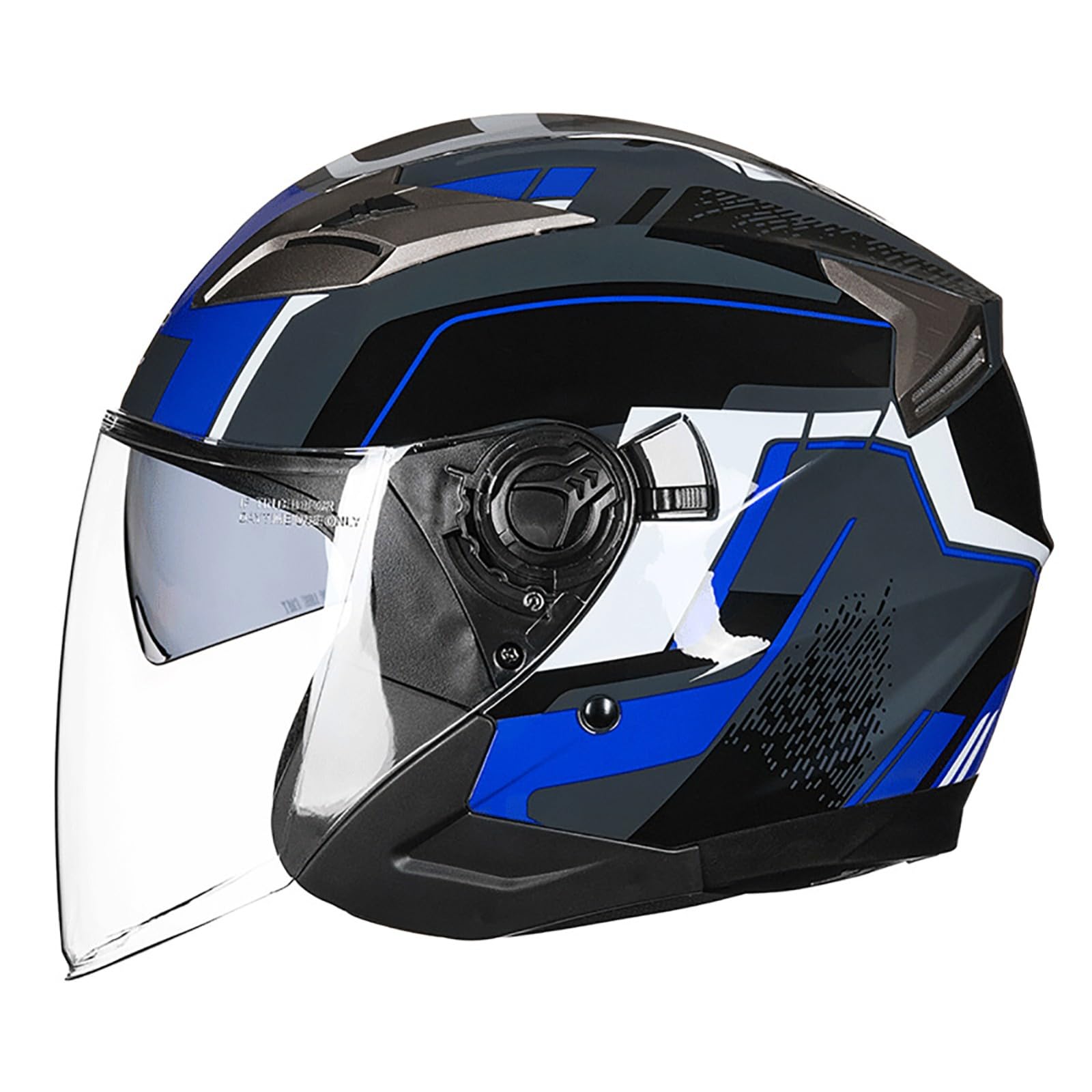 Roller Helm, Mopedhelm, Jethelm Mit Visier, Atmungsaktiv Mopedhelm Für Herren Damen, Offener Sturzhelm, 3/4-Helme ECE Zertifiziert N,L(59-60CM) von CQHZCL