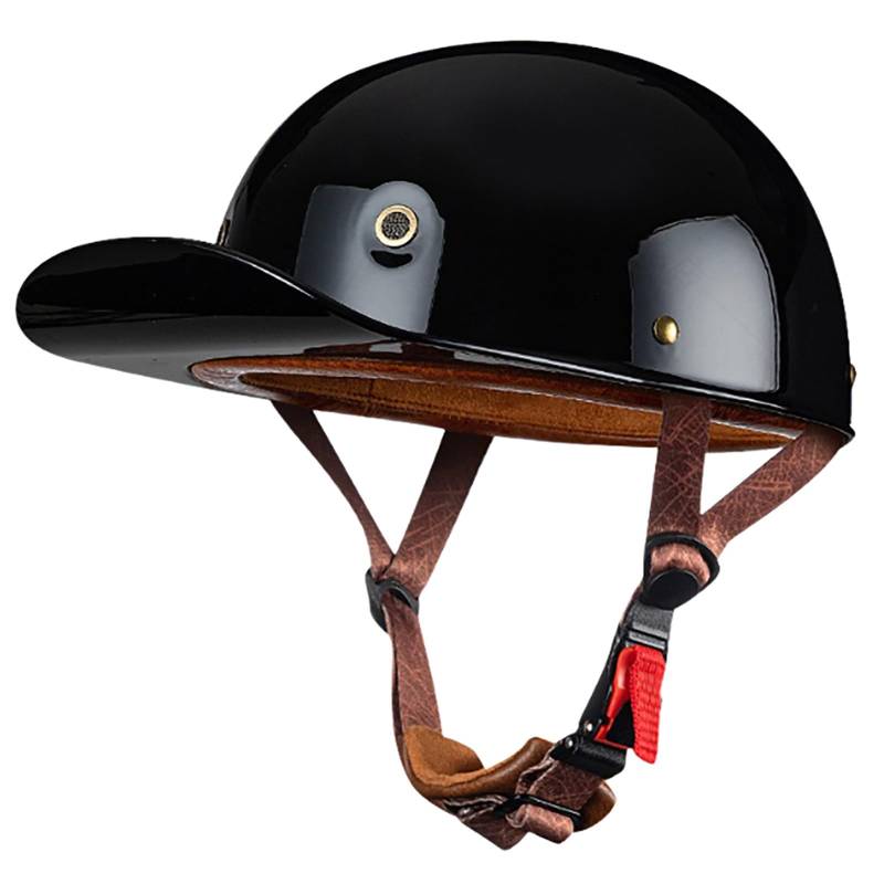 Sommerhelme Baseballkappe ECE-Geprüfter Halbschalenhelm Für Erwachsene Männer Und Frauen Wasserdichter Und Belüfteter Motorradhelm Für Den Straßengebrauch Offener Motorradhelm A,XL(60-62CM) von CQHZCL