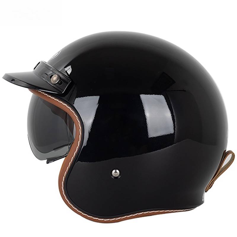 Vintage-Motorradhelm Offener Helm Retro-Motorradhelm Im Deutschen Stil Roller-Mopedhelm Für Erwachsene Männer Und Frauen A,L(59-60CM) von CQHZCL