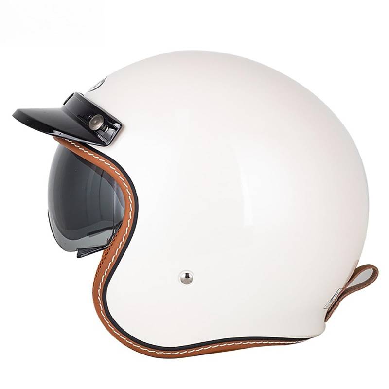 Vintage-Motorradhelm Offener Helm Retro-Motorradhelm Im Deutschen Stil Roller-Mopedhelm Für Erwachsene Männer Und Frauen C,XL(61-62CM) von CQHZCL