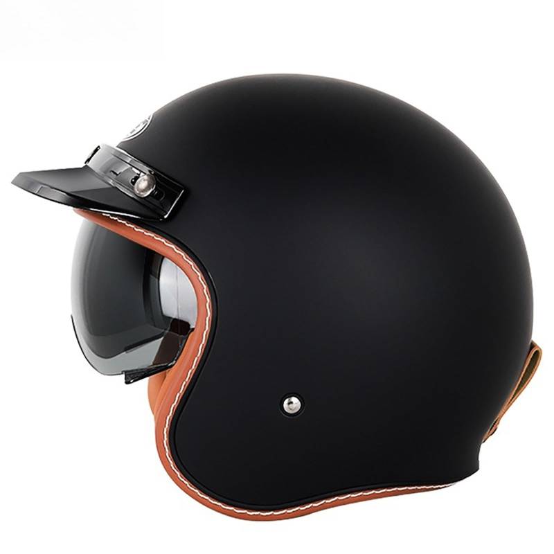 Vintage-Motorradhelm Offener Helm Retro-Motorradhelm Im Deutschen Stil Roller-Mopedhelm Für Erwachsene Männer Und Frauen F,M(57-58CM) von CQHZCL