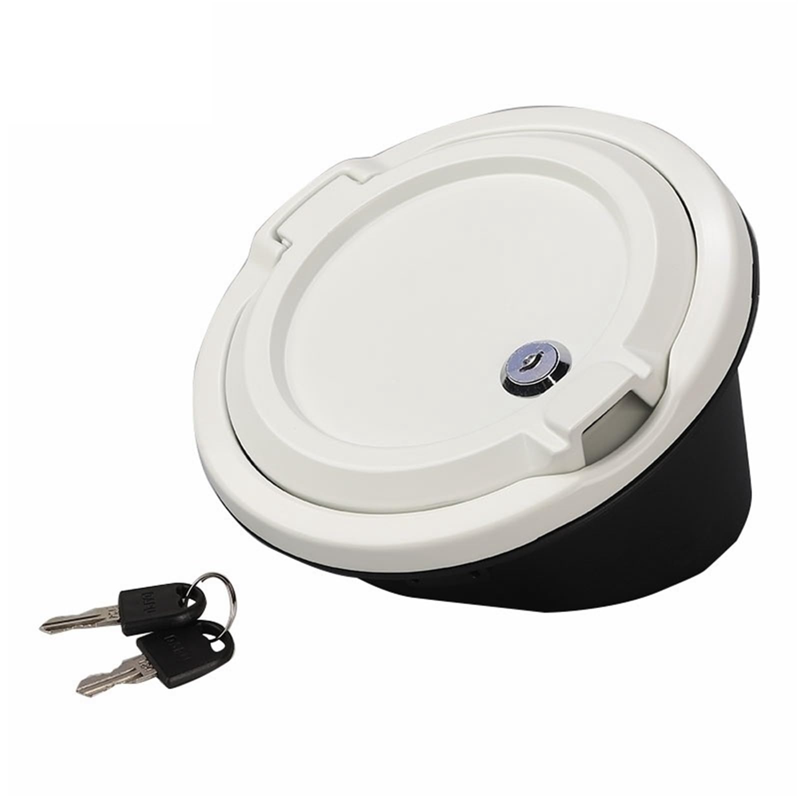 Auto Kraftstofftankdecke Linie Auto-Tankdeckel, Tankdeckel, passend für Jeep Wrangler JL 2018–2024, Außenzubehör(White with lock) von CQJJXKYC