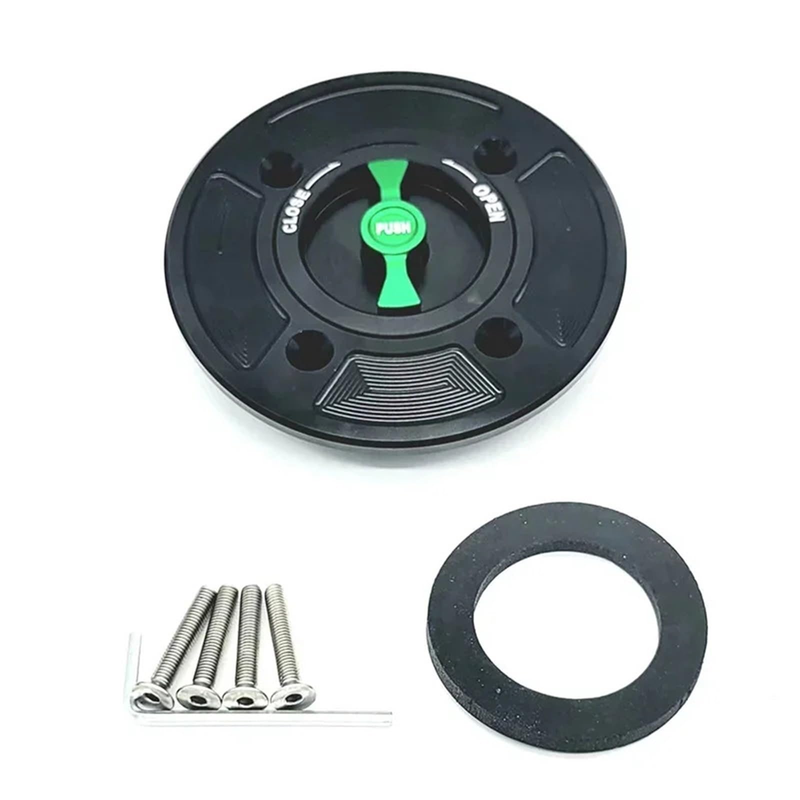 Auto Kraftstofftankdecke Linie CNC-Tankdeckelabdeckung passend für Kawasaki Z650 Z900 Z400 Ninja 650 400 Verss-x 300 Versys 1000 Klz1000dkf(Black and Green) von CQJJXKYC