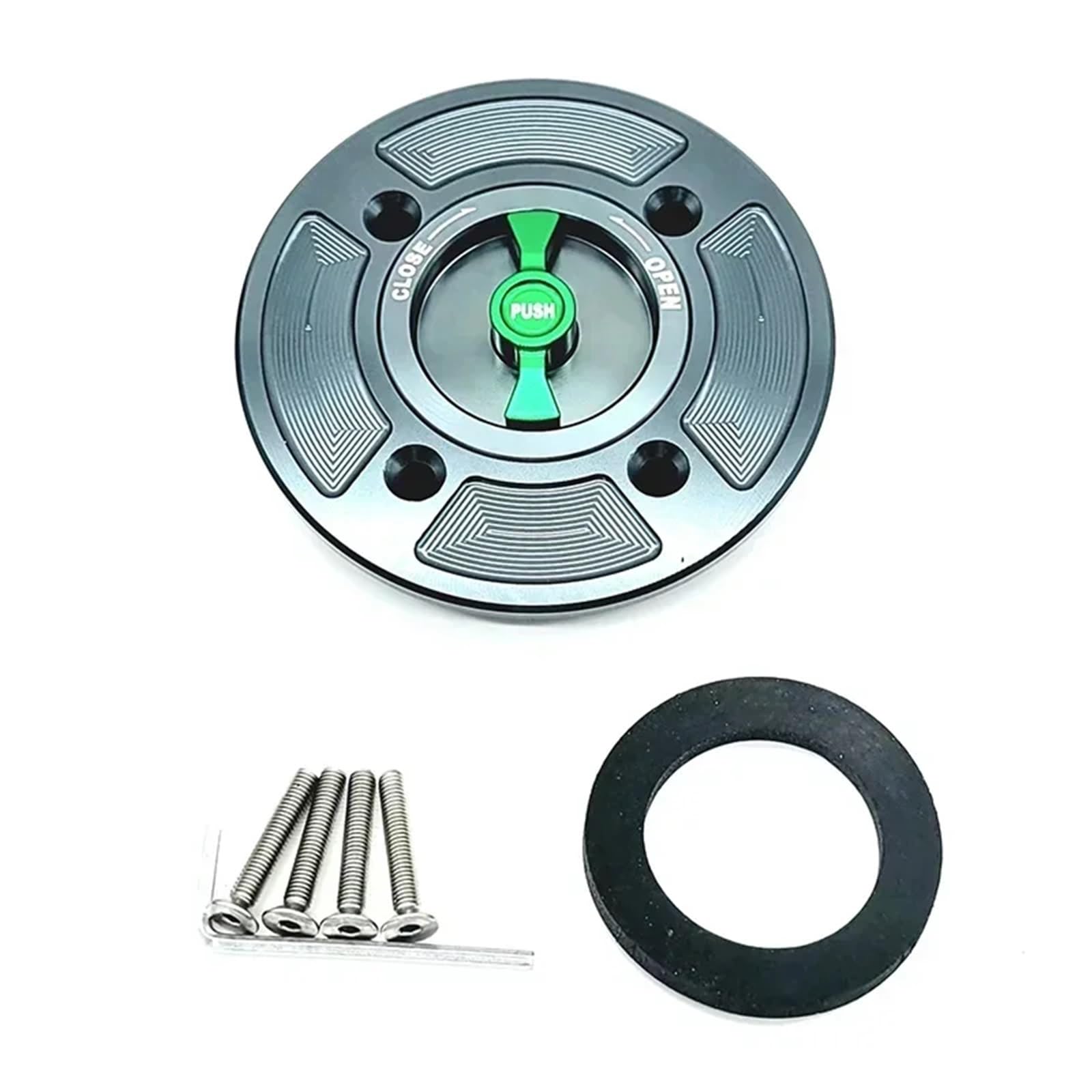 Auto Kraftstofftankdecke Linie CNC-Tankdeckelabdeckung passend für Kawasaki Z650 Z900 Z400 Ninja 650 400 Verss-x 300 Versys 1000 Klz1000dkf(Gray and Green) von CQJJXKYC