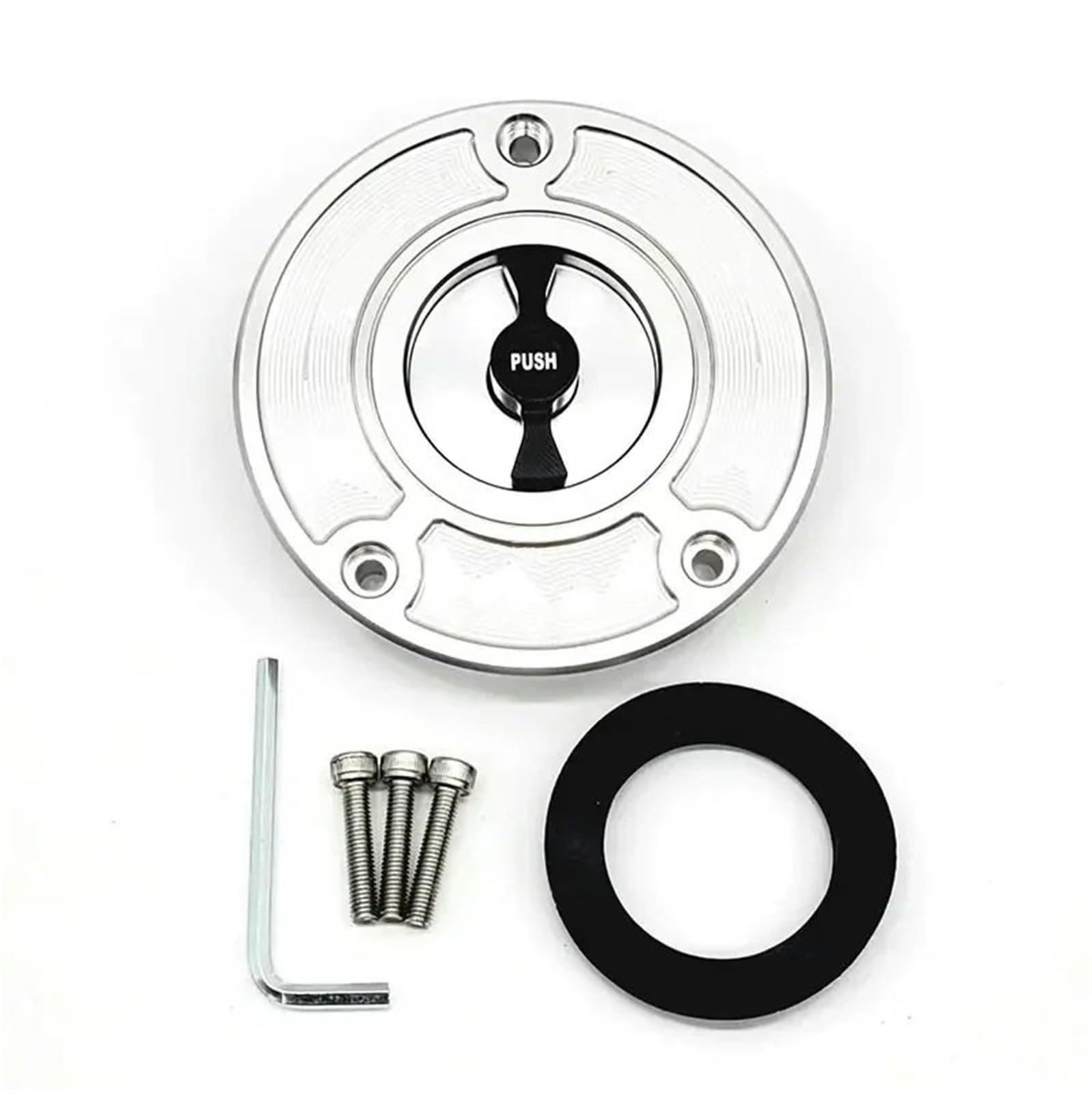 Auto Kraftstofftankdecke Linie Gas Tankdeckel Fit Für Suzuki GSXR600 GSXR750 2004-2020 GSXR GSXR1000 K4 K5 K6 K7 K8 K9 L1/L2 2010-2020(Silver and Black) von CQJJXKYC
