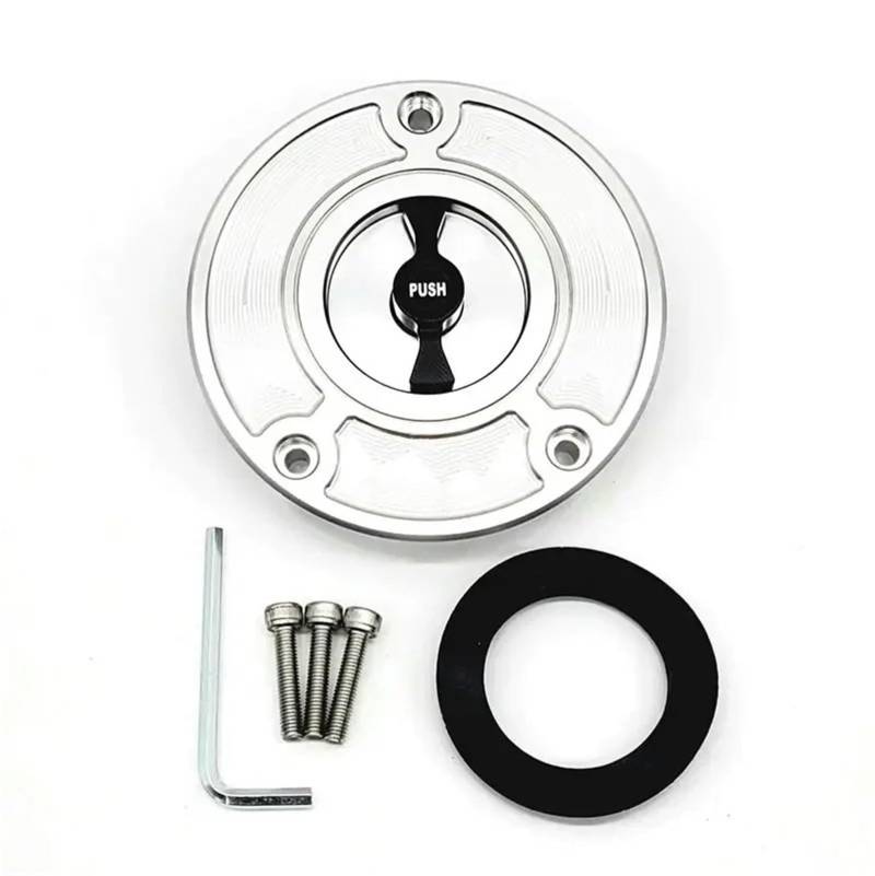 Auto Kraftstofftankdecke Linie Gas Tankdeckel Fit Für Suzuki GSXR600 GSXR750 2004-2020 GSXR GSXR1000 K4 K5 K6 K7 K8 K9 L1/L2 2010-2020(Silver and Black) von CQJJXKYC