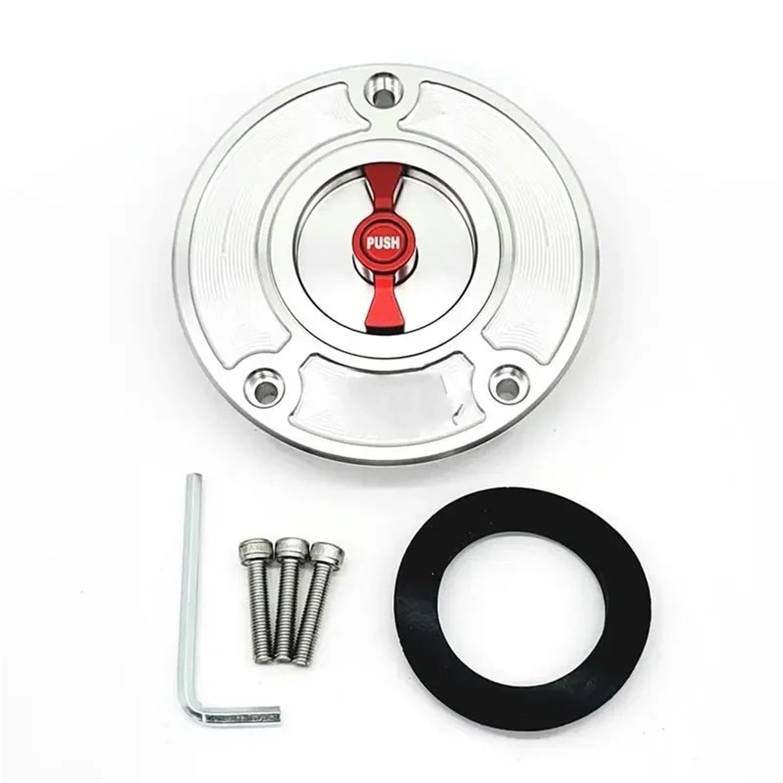 Auto Kraftstofftankdecke Linie Gas Tankdeckel Fit Für Suzuki GSXR600 GSXR750 2004-2020 GSXR GSXR1000 K4 K5 K6 K7 K8 K9 L1/L2 2010-2020(Silver and Red) von CQJJXKYC