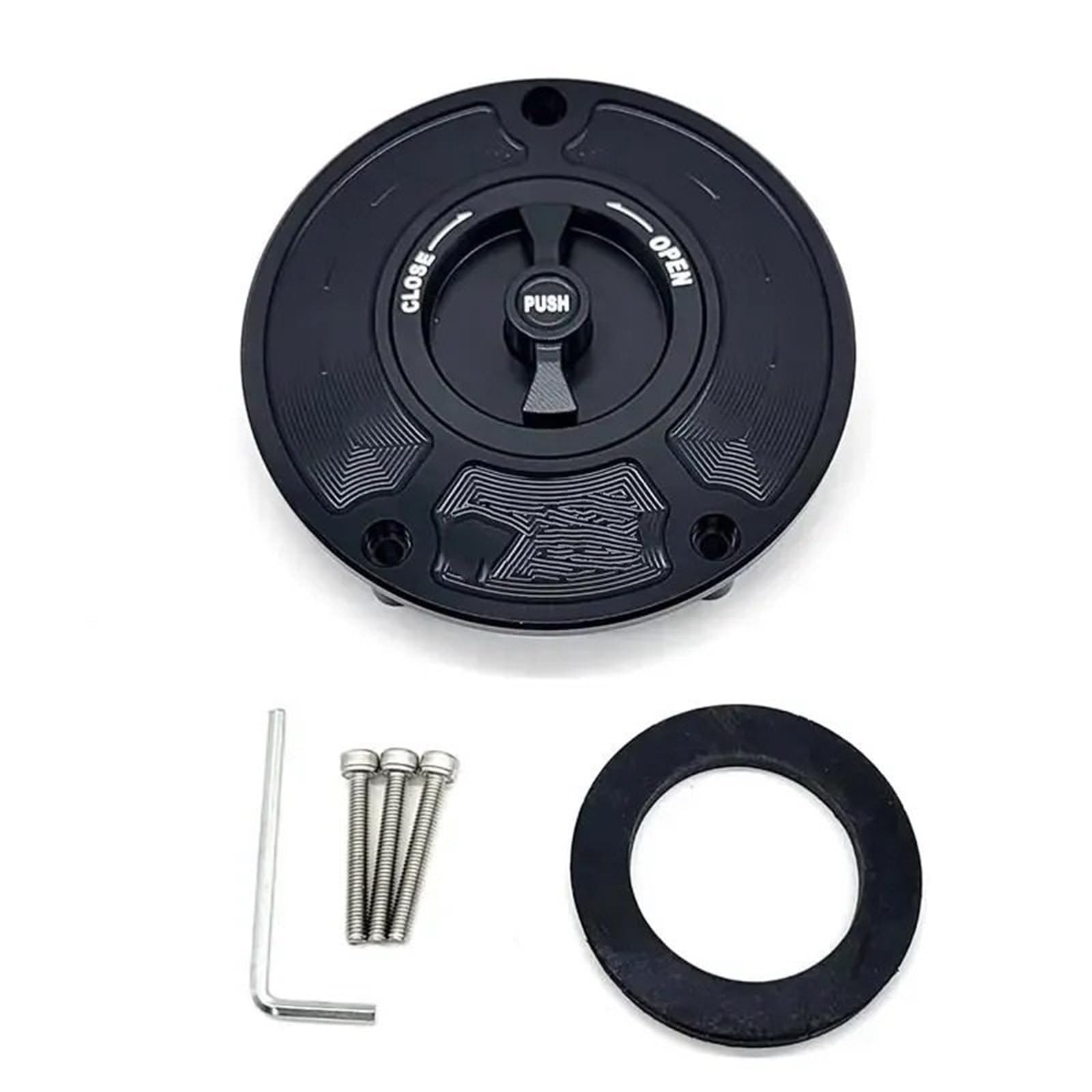 Auto Kraftstofftankdecke Linie Motorrad CNC Aluminium Fuel Gas Caps Tank Cap Tanks Abdeckung mit Schnellverschluss Fit für HONDA CBR 600 F4I F4 F3 F2(Black and Black) von CQJJXKYC
