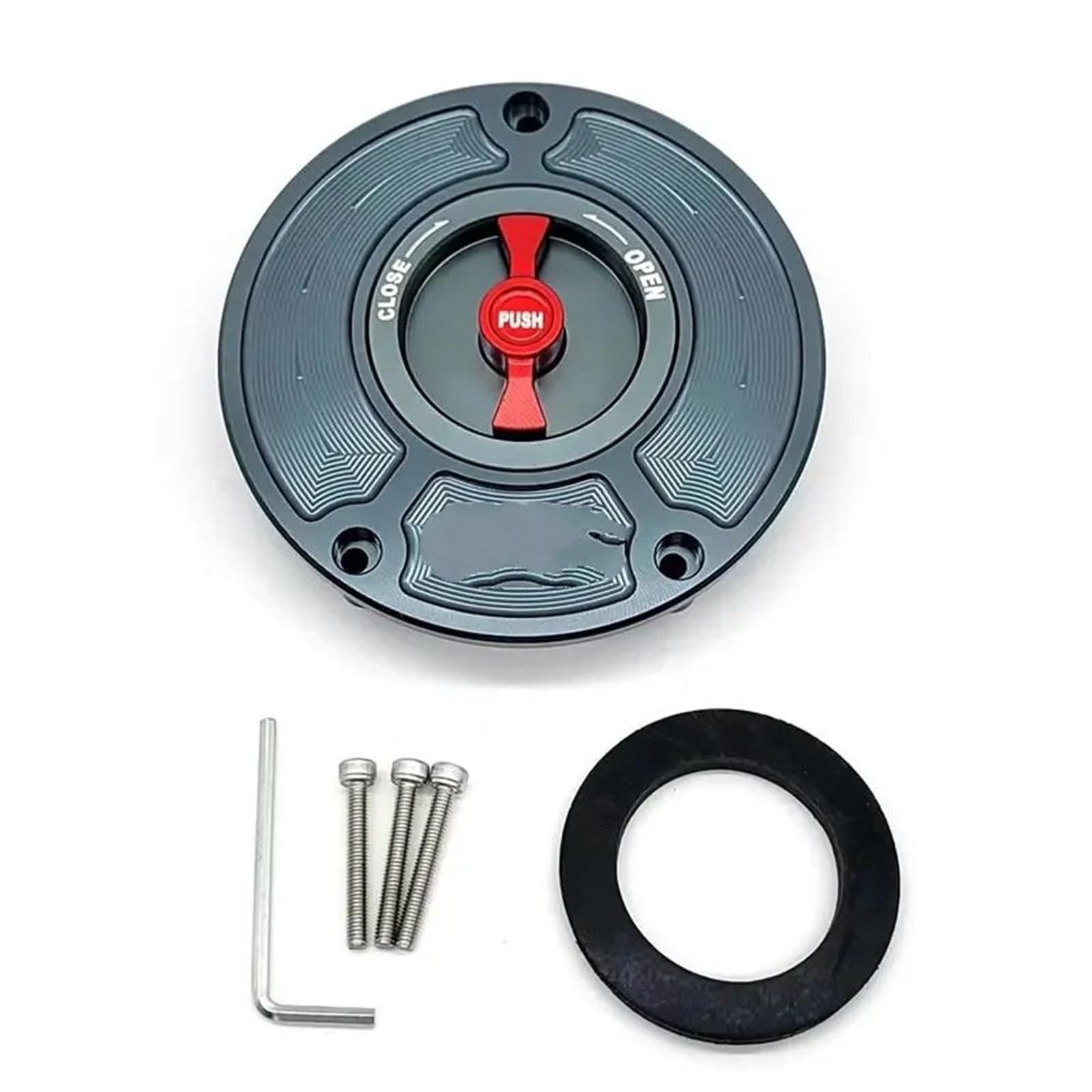 Auto Kraftstofftankdecke Linie Motorrad CNC Aluminium Fuel Gas Caps Tank Cap Tanks Abdeckung mit Schnellverschluss Fit für HONDA CBR 600 F4I F4 F3 F2(Gray and Red) von CQJJXKYC
