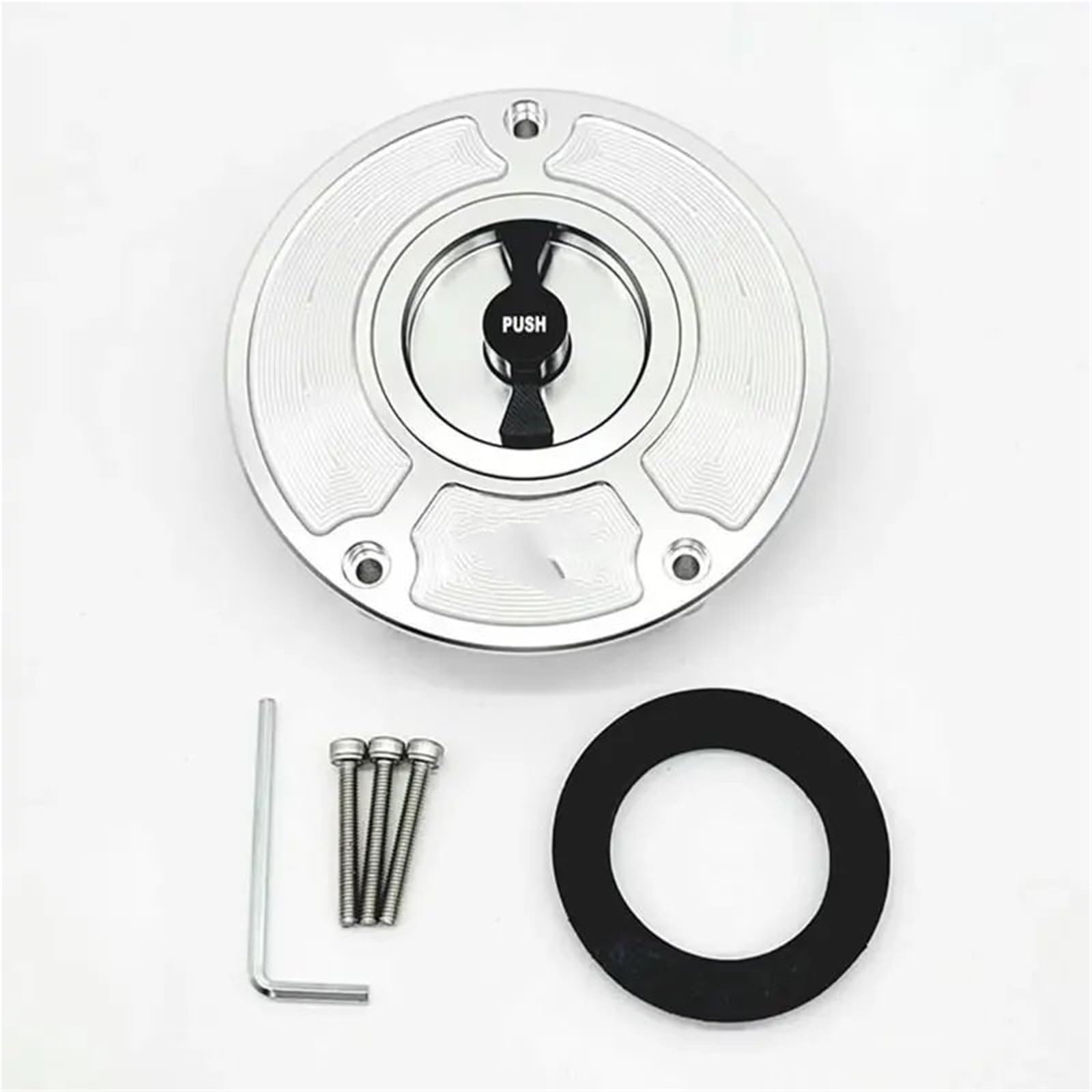Auto Kraftstofftankdecke Linie Motorrad CNC Aluminium Fuel Gas Caps Tank Cap Tanks Abdeckung mit Schnellverschluss Fit für HONDA CBR 600 F4I F4 F3 F2(Silver and Black) von CQJJXKYC