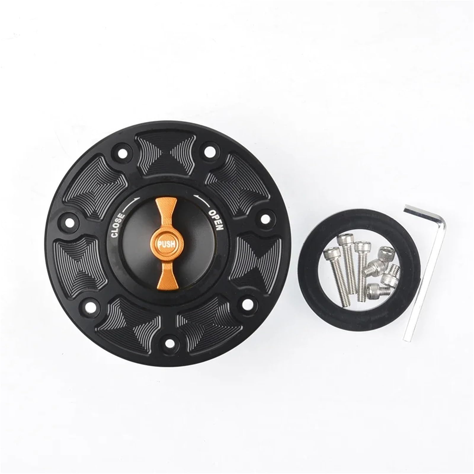Auto Kraftstofftankdecke Linie Öltankabdeckung, Tankdeckel, passend für KTM RC 125 200 Duke 125 Duke 200 Duke 390 RC125 RC200 RC390 2012–2016(Black Orange) von CQJJXKYC