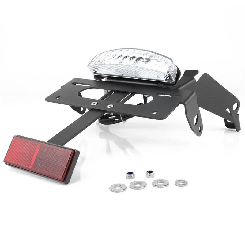 Kennzeichenhalter Fender Eliminator Fit Für BMW G310GS G310R 2017-2024 G 310 R G310 GS Motorrad Hinten Kennzeichen Halter Halterung licht Nummernschild Rahmen(Clear with Reflector) von CQJJXKYC