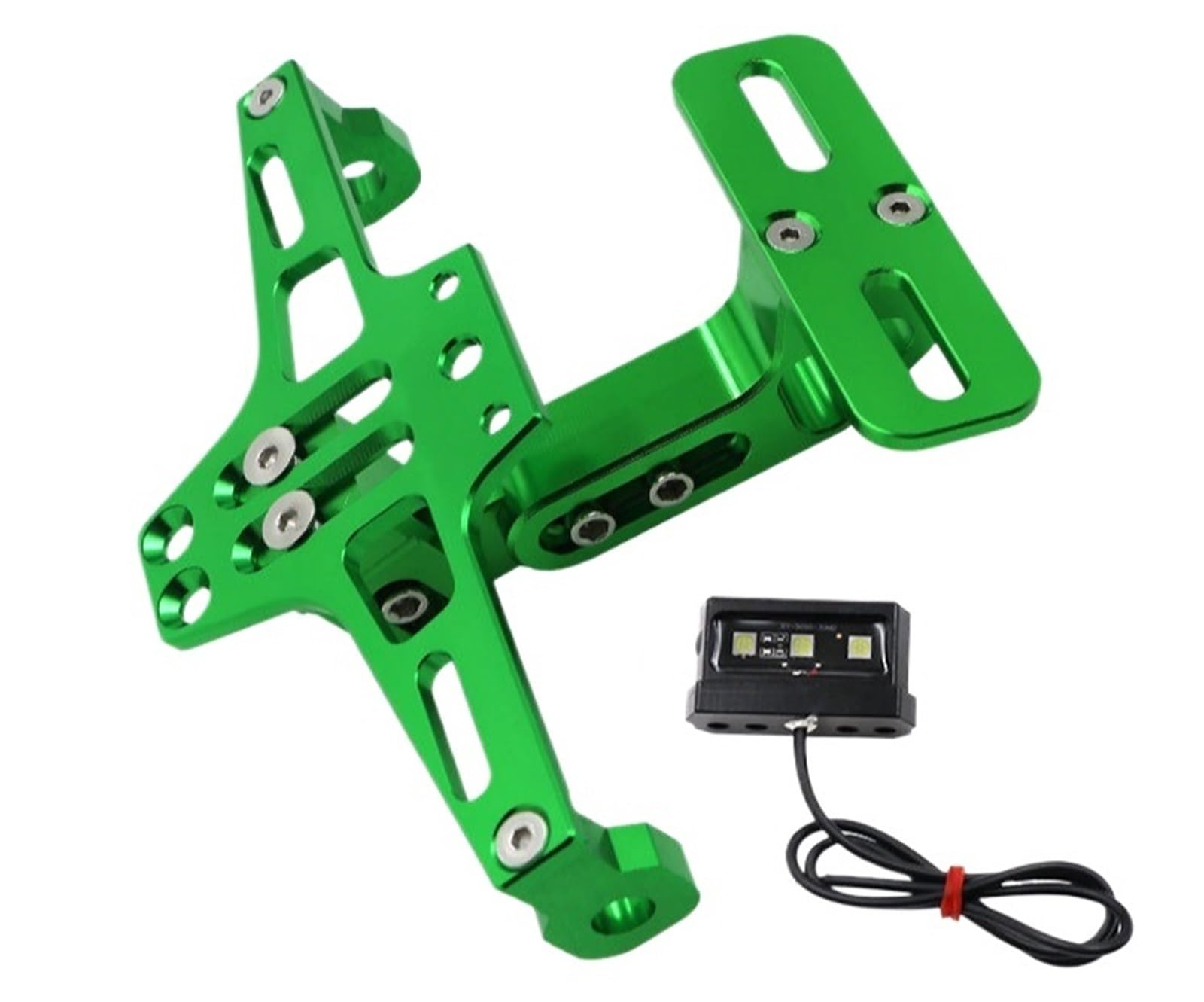 Kennzeichenhalter Fit Für Honda Hornet 900 600 CB600F CB600F 1998-2014 Motorrad Einstellbare Hinten Kennzeichen Halter Halterung LED Licht Nummernschild Rahmen(Green) von CQJJXKYC