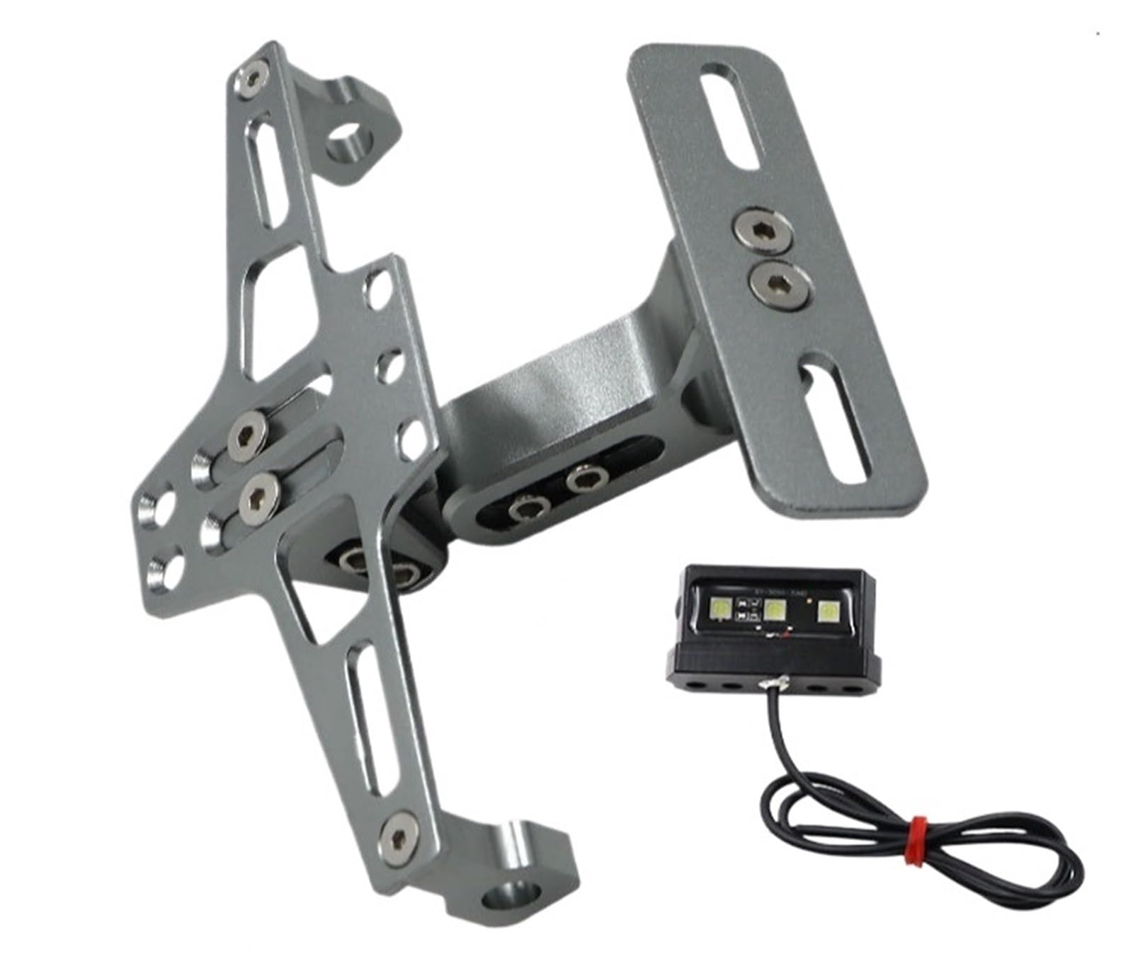 Kennzeichenhalter Fit Für Honda Hornet 900 600 CB600F CB600F 1998-2014 Motorrad Einstellbare Hinten Kennzeichen Halter Halterung LED Licht Nummernschild Rahmen(Titanium) von CQJJXKYC