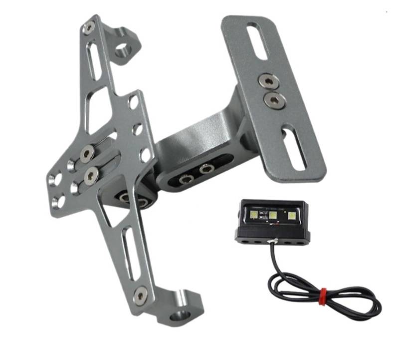 Kennzeichenhalter Fit Für Honda Hornet 900 600 CB600F CB600F 1998-2014 Motorrad Einstellbare Hinten Kennzeichen Halter Halterung LED Licht Nummernschild Rahmen(Titanium) von CQJJXKYC