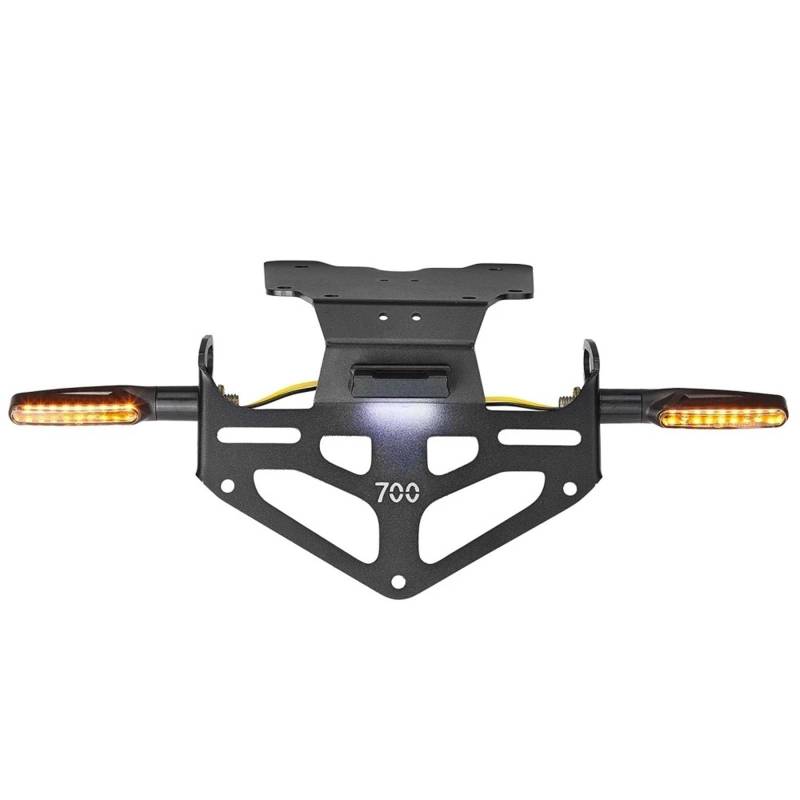 Kennzeichenhalter Hinterer Kennzeichenhalter passend für Yamaha Tenere 700 2019–2024 Halterung Schwanz ordentlich Fender Eliminator Nummernschild Rahmen(Bundle B) von CQJJXKYC