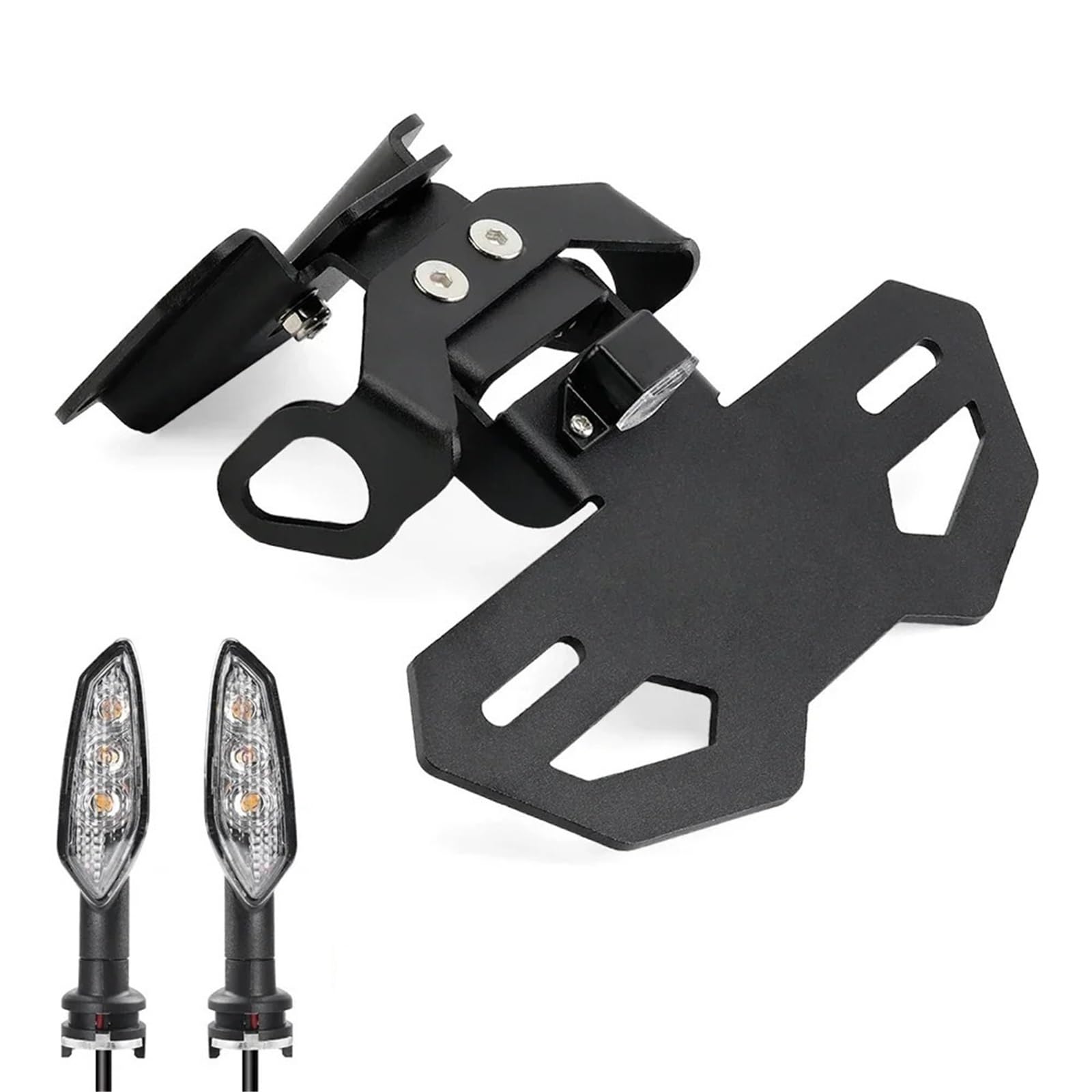 Kennzeichenhalter LED-Blinker passend für Yamaha MT07 FZ07 YZF R7 2014–2025 MT-07 Motorrad-Heck-Kennzeichenhalter Nummernschild Rahmen(Holder and Light A) von CQJJXKYC