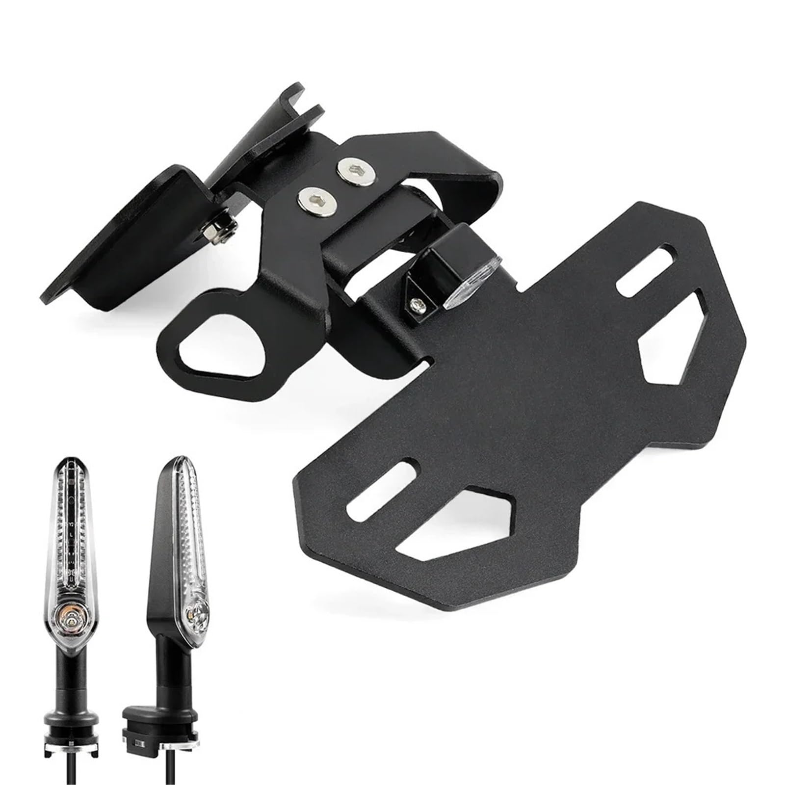 Kennzeichenhalter LED-Blinker passend für Yamaha MT07 FZ07 YZF R7 2014–2025 MT-07 Motorrad-Heck-Kennzeichenhalter Nummernschild Rahmen(Holder and Light B) von CQJJXKYC