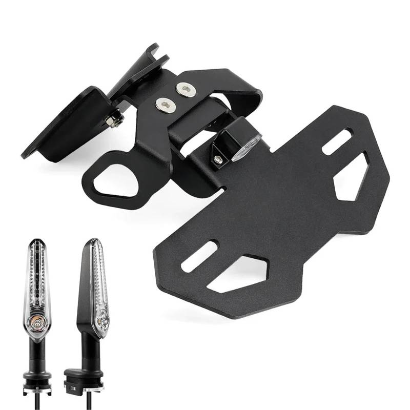 Kennzeichenhalter LED-Blinker passend für Yamaha MT07 FZ07 YZF R7 2014–2025 MT-07 Motorrad-Heckkennzeichenhalter-Licht. Nummernschild Rahmen(Holder and Light B) von CQJJXKYC