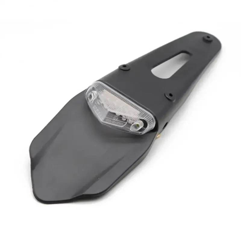 Kennzeichenhalter Motorrad-Kennzeichenhalter hinten mit 12-V-LED-Rücklicht-Bremsleuchte passend für Enduro-Off-Road-Bike Nummernschild Rahmen(White Brake Lamp) von CQJJXKYC
