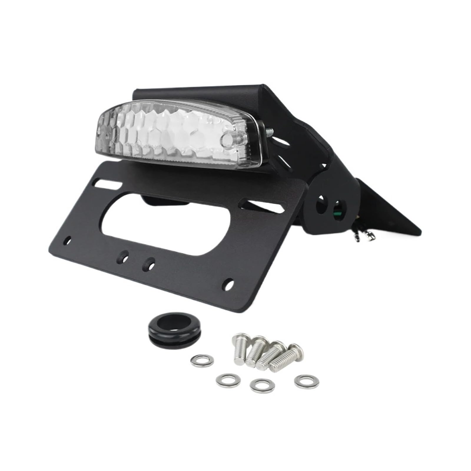 Kennzeichenhalter Motorrad-Kennzeichenhalter passend für Suzuki GSX-8S 2023–2024 GSX-8R 2024 GSX8R Fender Eliminator mit LED-Heckflosse Nummernschild Rahmen(Clear) von CQJJXKYC