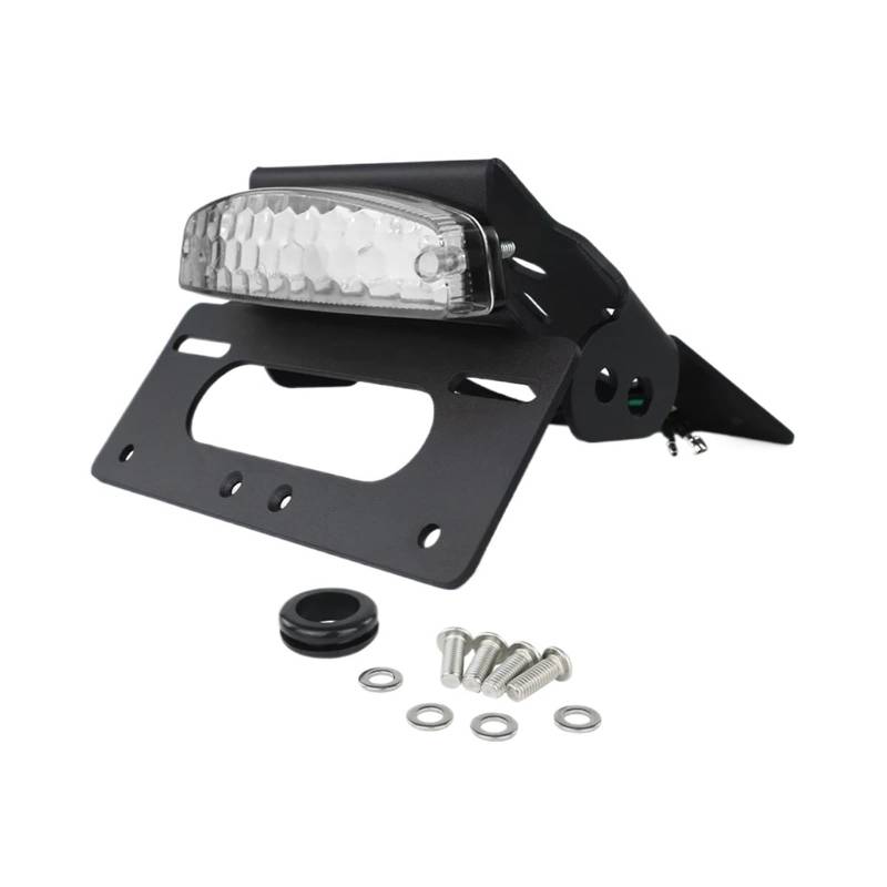 Kennzeichenhalter Motorrad-Kennzeichenhalter passend für Suzuki GSX-8S 2023–2024 GSX-8R 2024 GSX8R Fender Eliminator mit LED-Heckflosse Nummernschild Rahmen(Clear) von CQJJXKYC